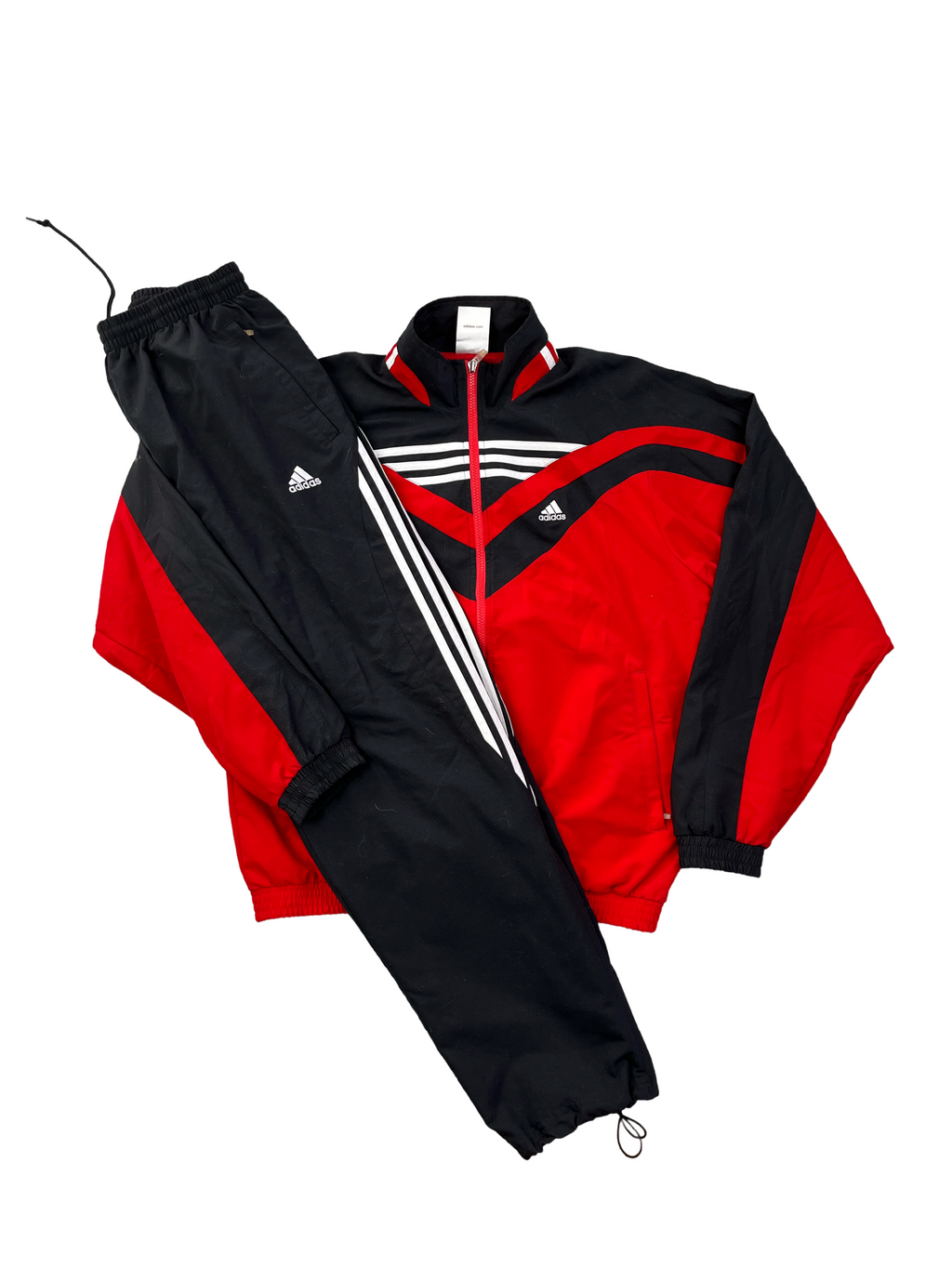 Adidas Vintage Trainingsanzug Y2K Schwarz Rot M