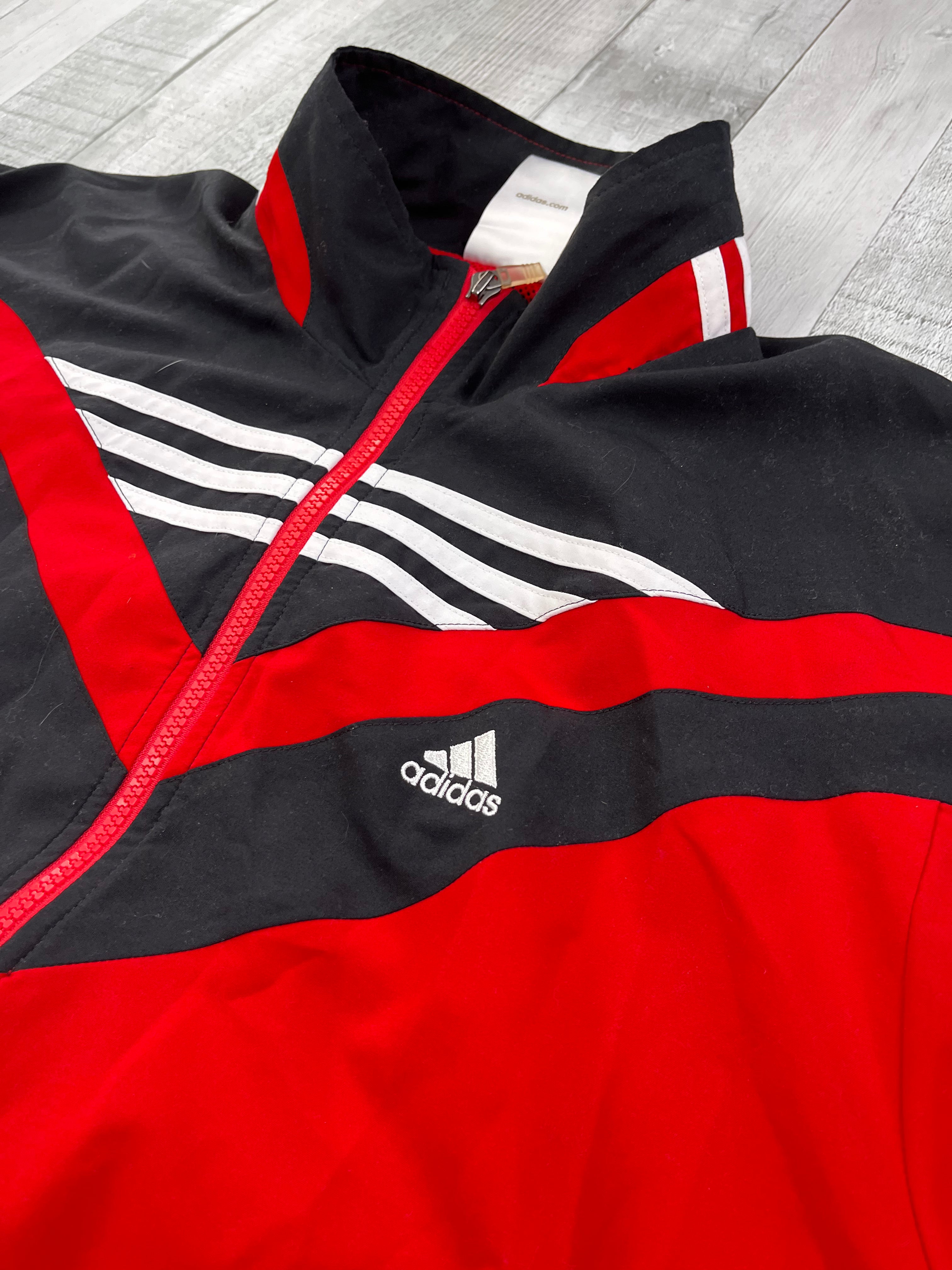 Adidas Vintage Trainingsanzug Y2K Schwarz Rot M