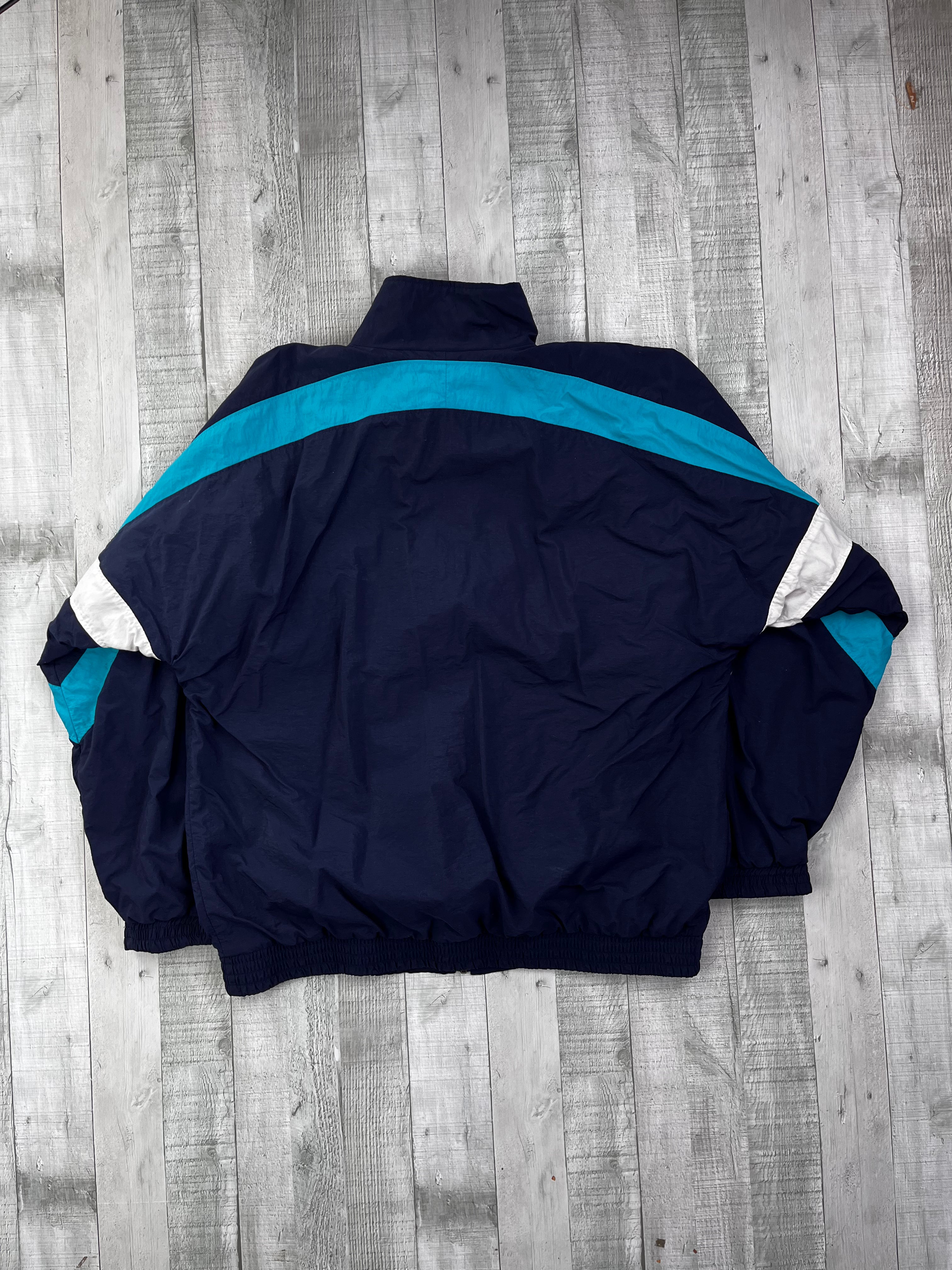 Adidas Vintage Trainingsanzug 90s Dunkelblau Türkis Weiß L