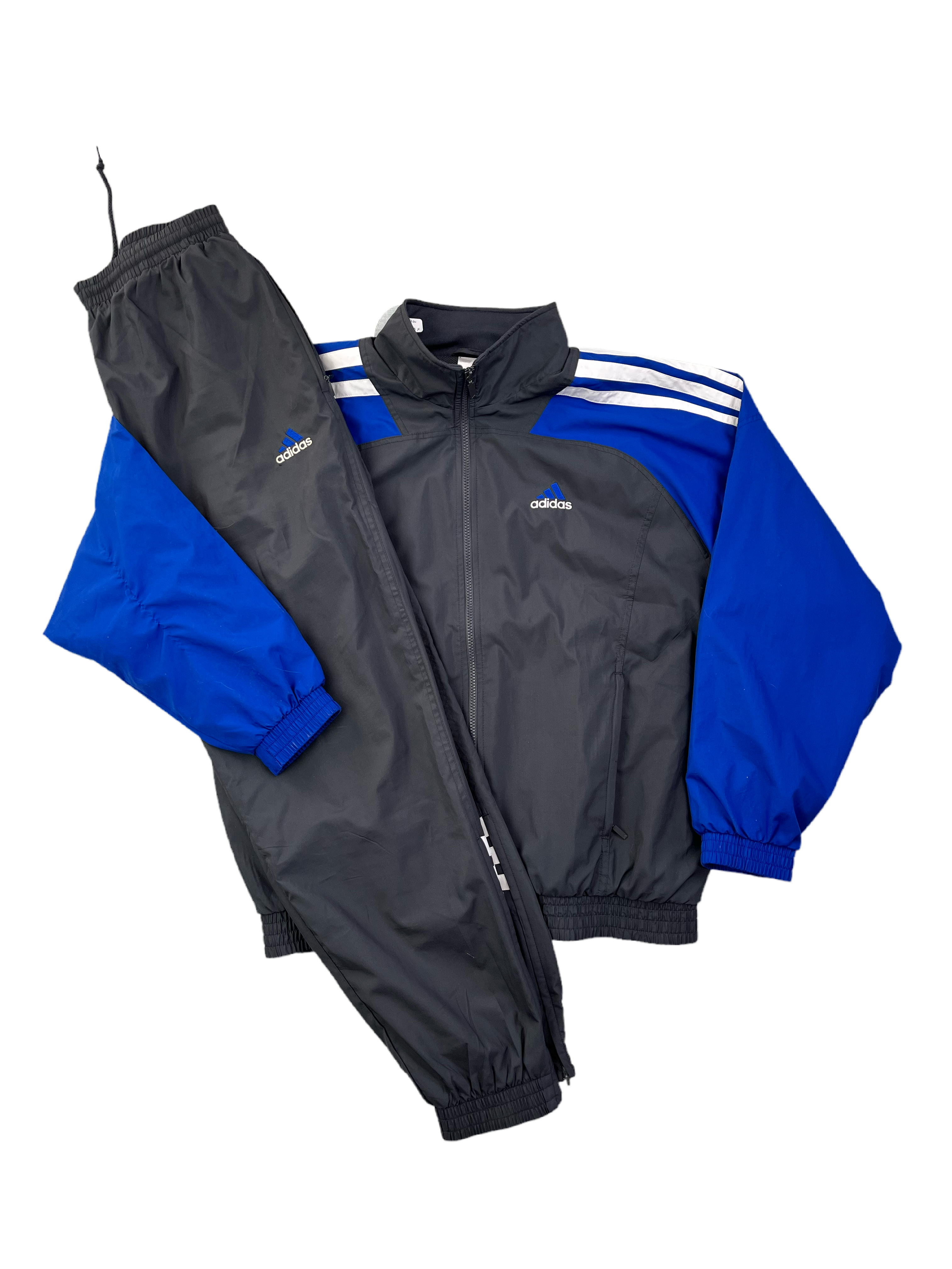 Adidas Vintage Trainingsanzug Y2K Schwarz Blau M