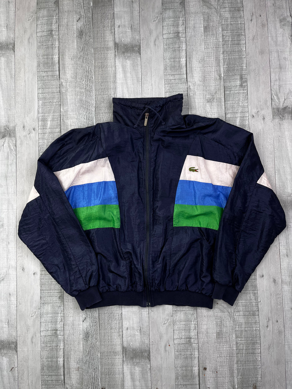 Lacoste Vintage Trainingsanzug 90s Dunkeblau Grün Weiß L