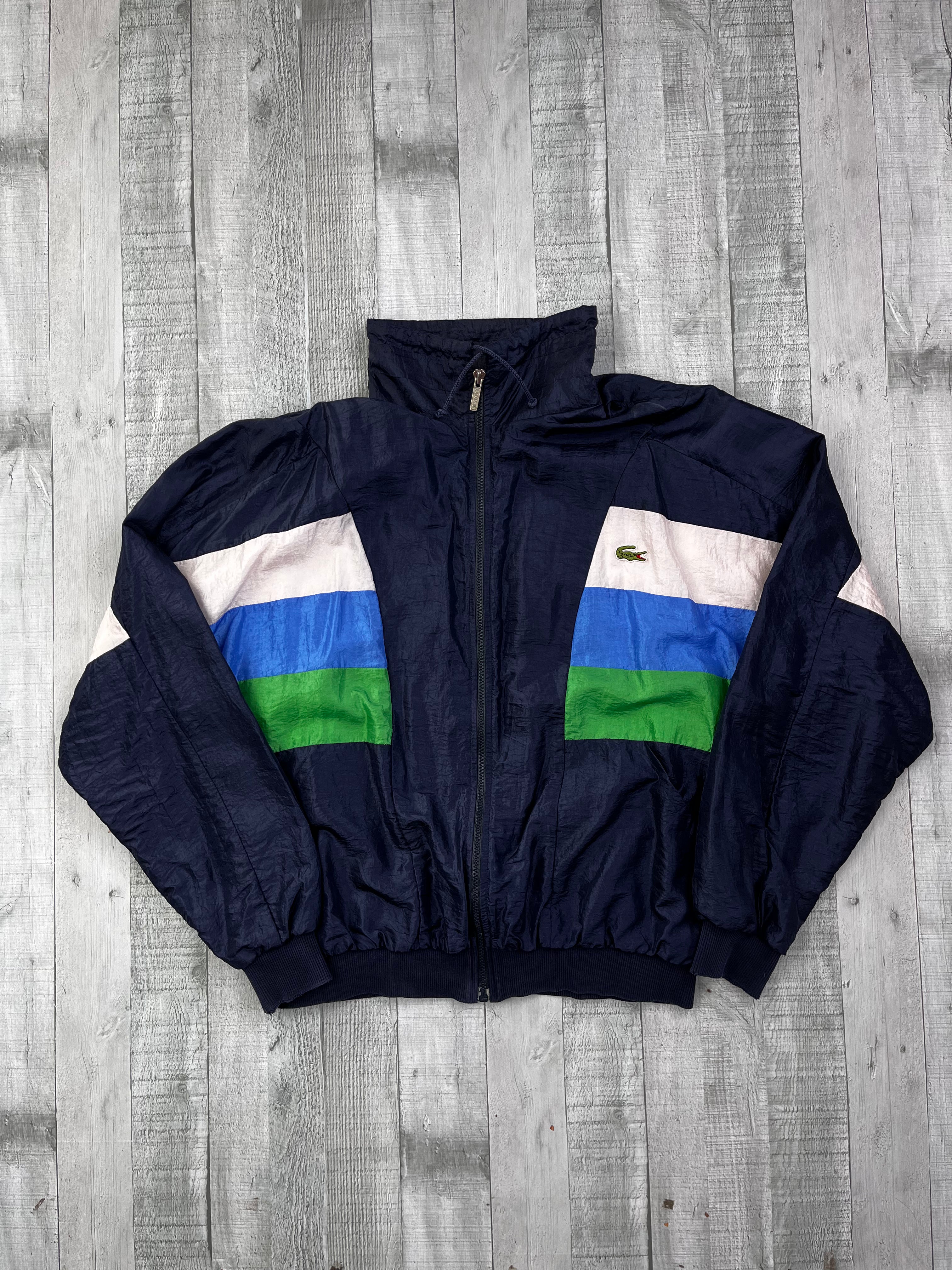 Lacoste Vintage Trainingsanzug 90s Dunkeblau Grün Weiß L