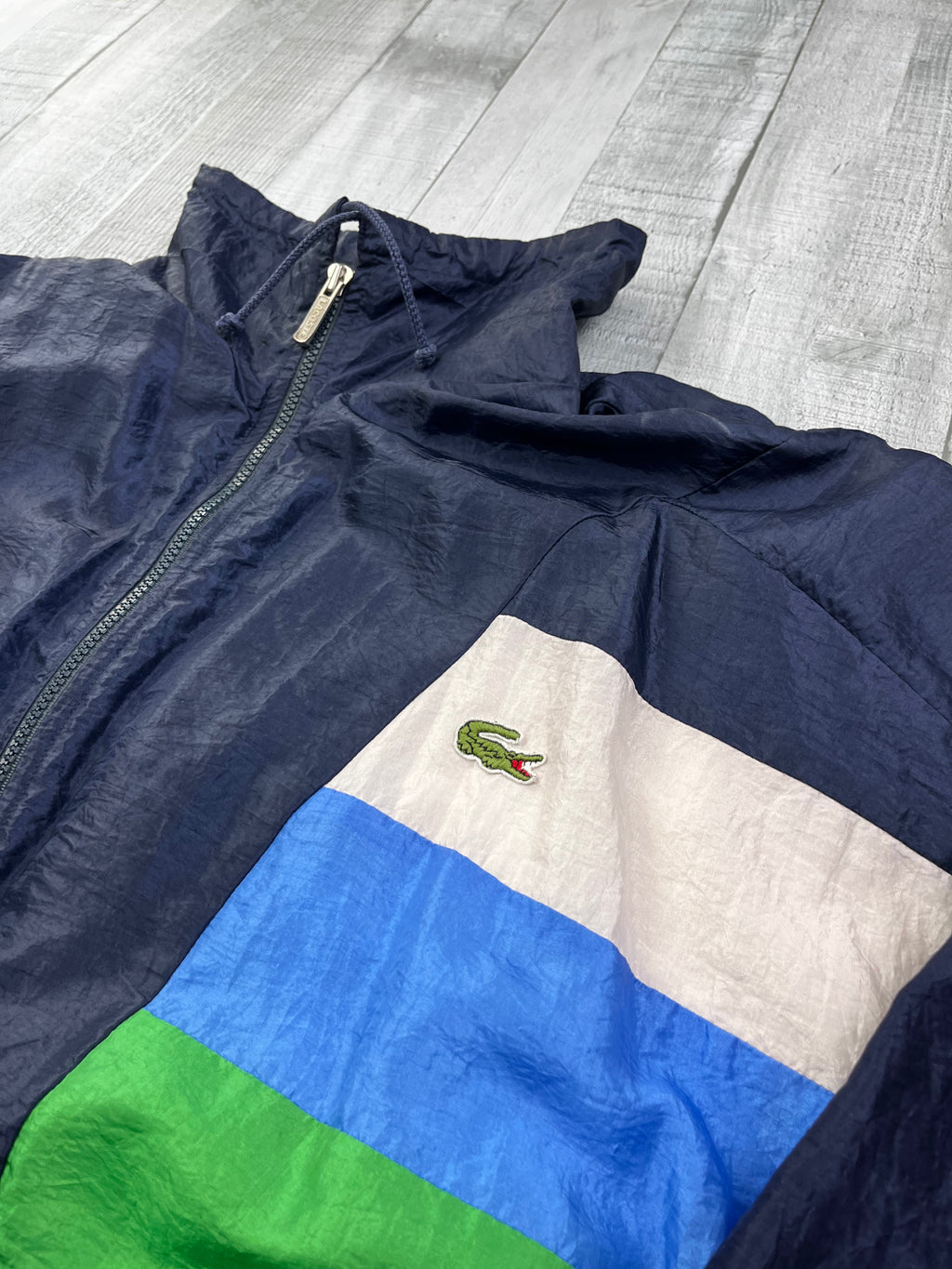 Lacoste Vintage Trainingsanzug 90s Dunkeblau Grün Weiß L