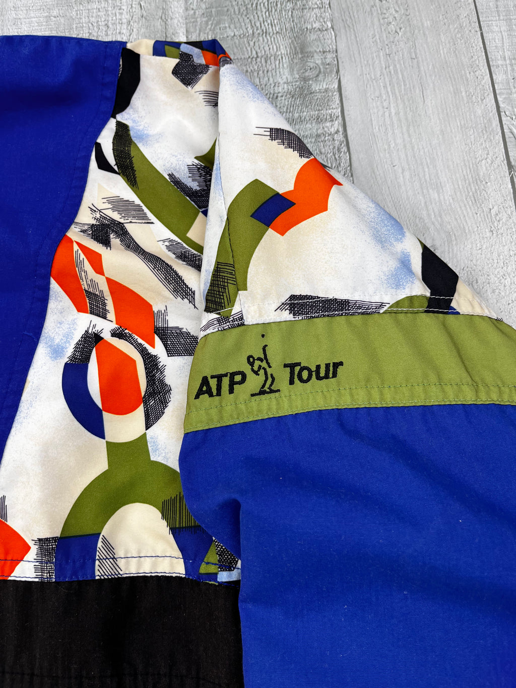 Adidas Vintage Trainingsanzug ATP Tour 90s Blau Weiß Muster XL