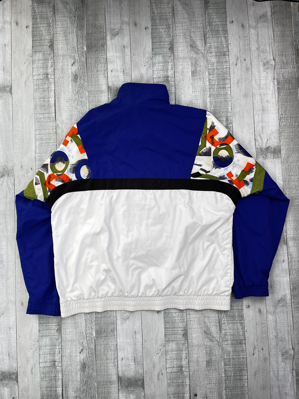 Adidas Vintage Trainingsanzug ATP Tour 90s Blau Weiß Muster XL