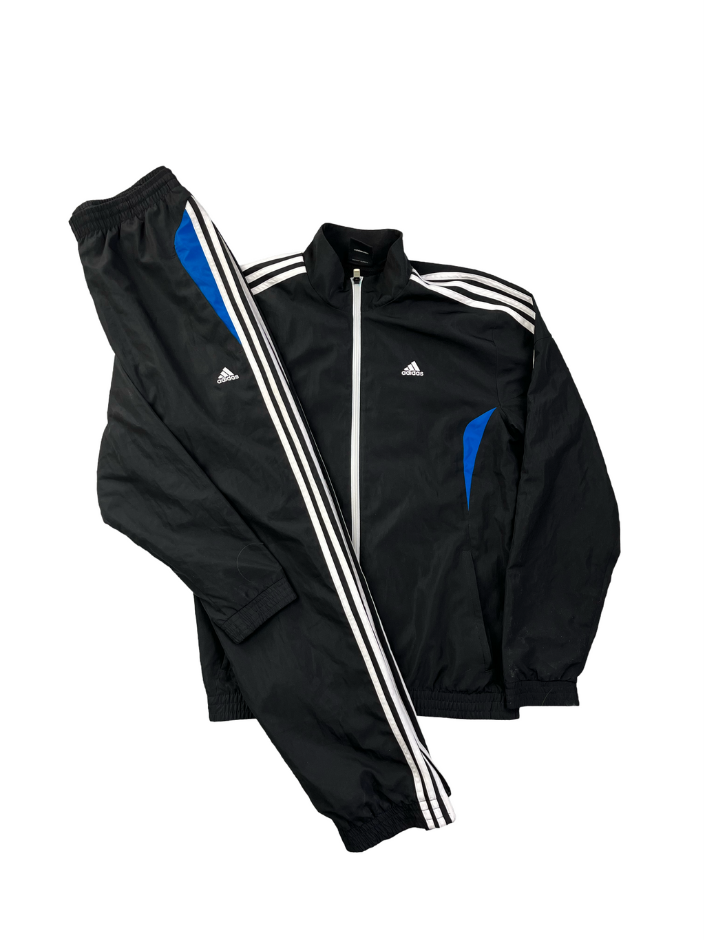 Adidas Vintage Trainingsanzug Y2K Schwarz Blau S