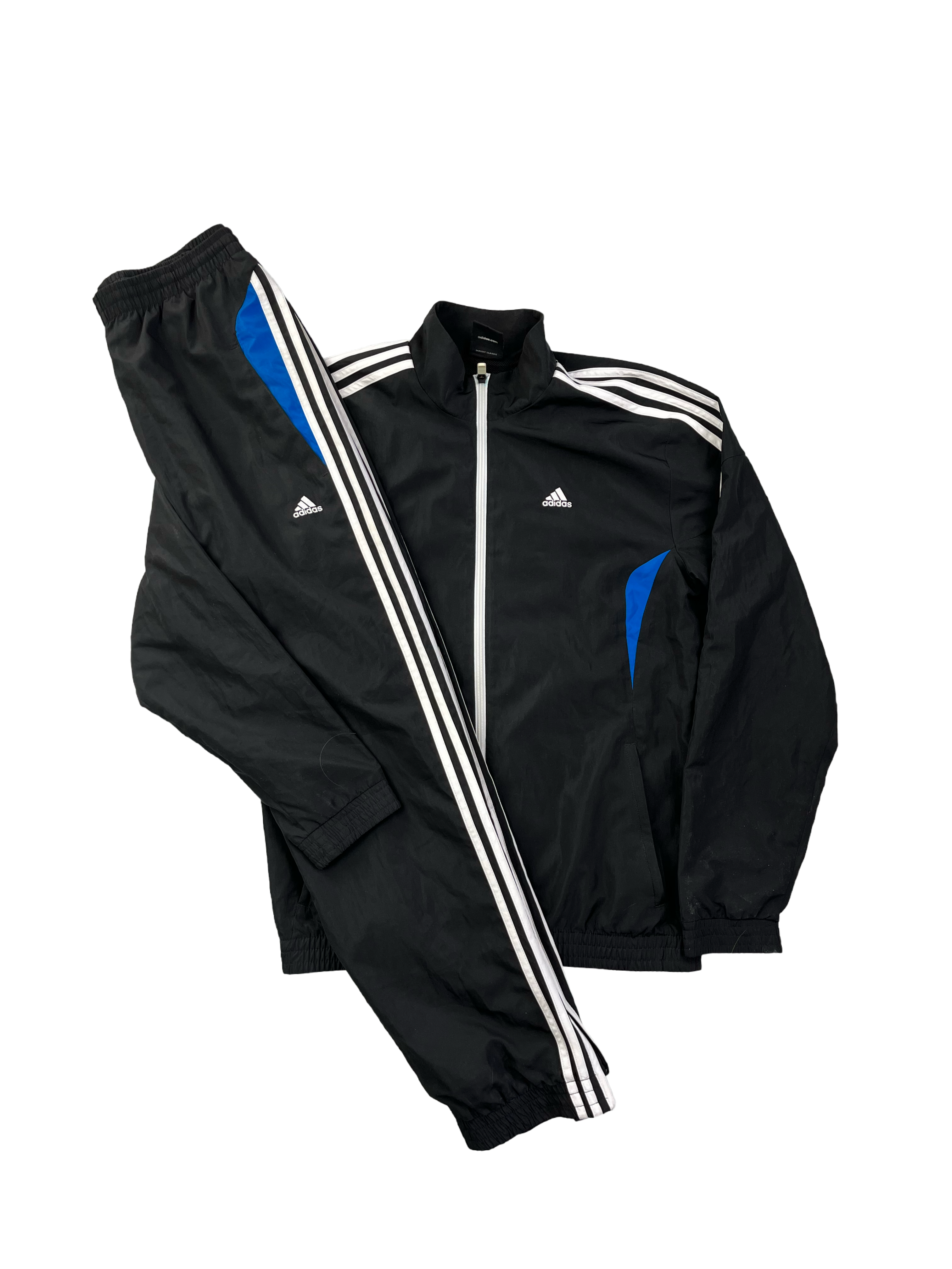 Adidas Vintage Trainingsanzug Y2K Schwarz Blau S