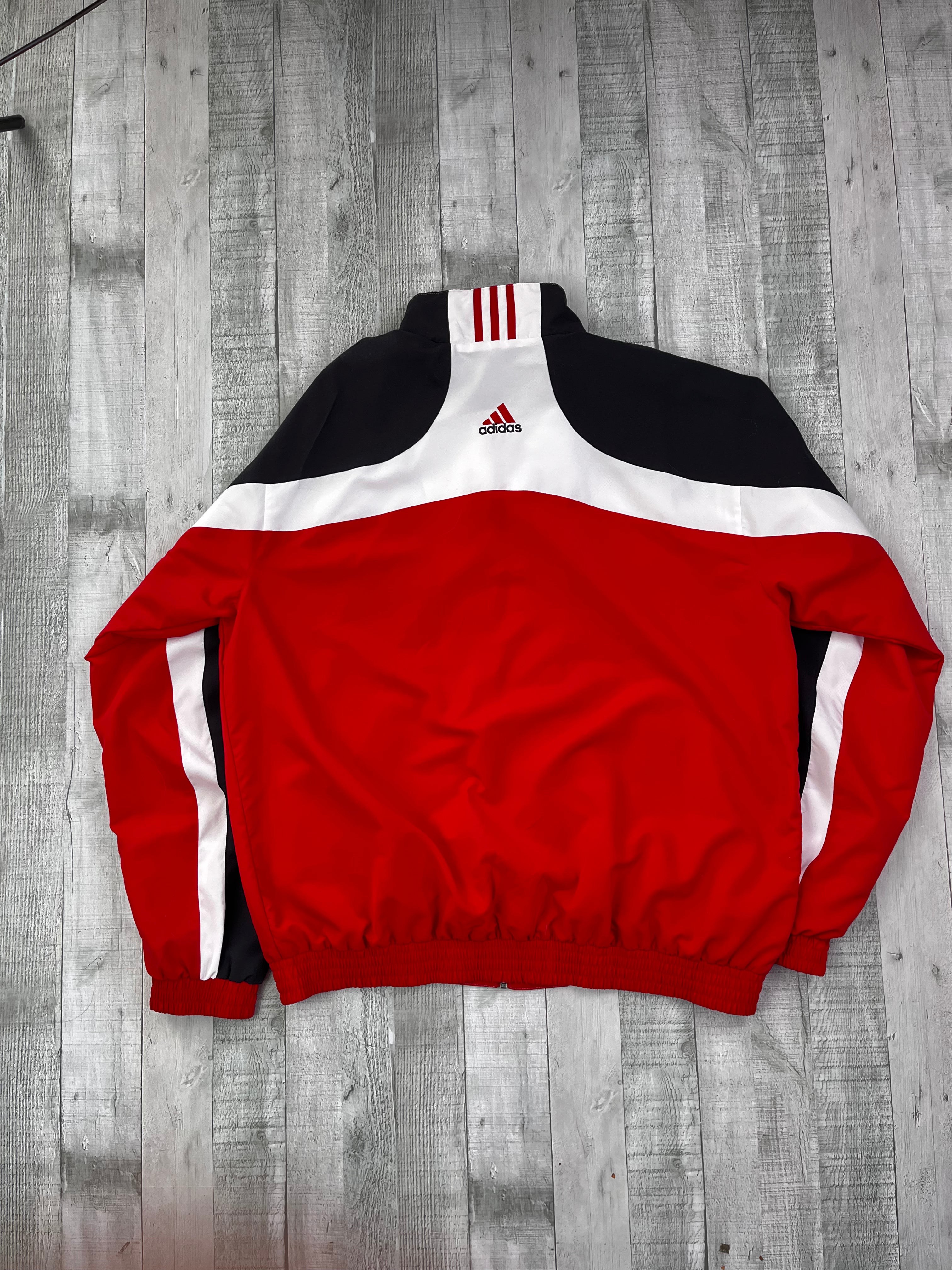 Adidas Vintage Trainingsanzug Y2K Schwarz Rot Weiß XXL