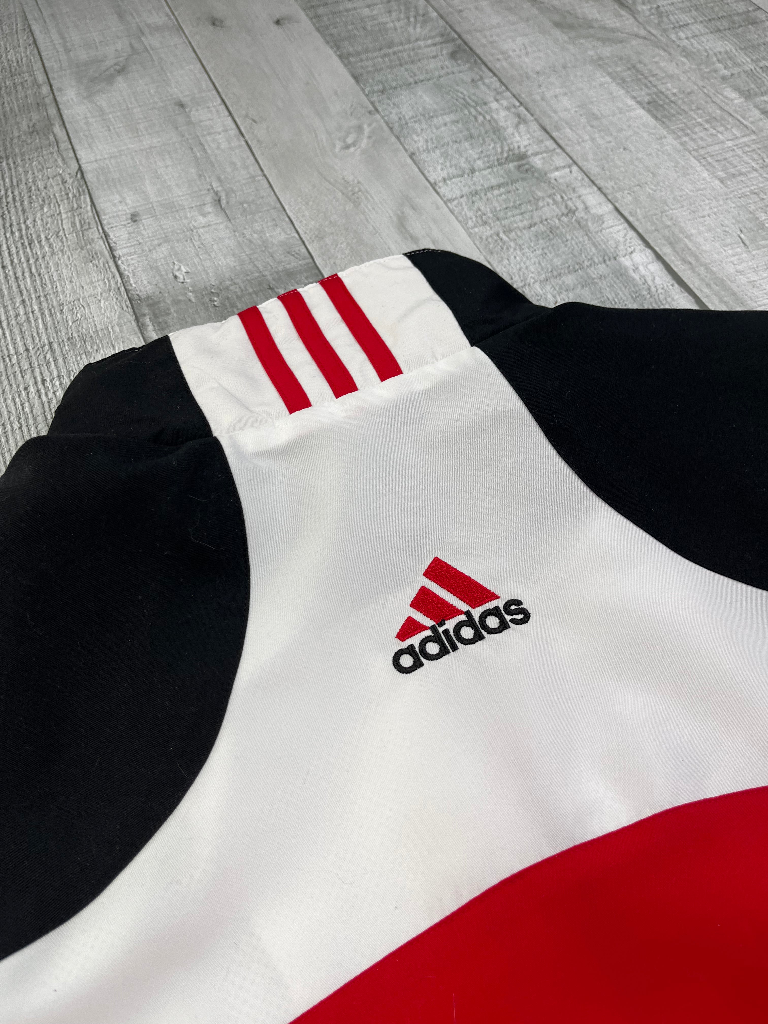 Adidas Vintage Trainingsanzug Y2K Schwarz Rot Weiß XXL