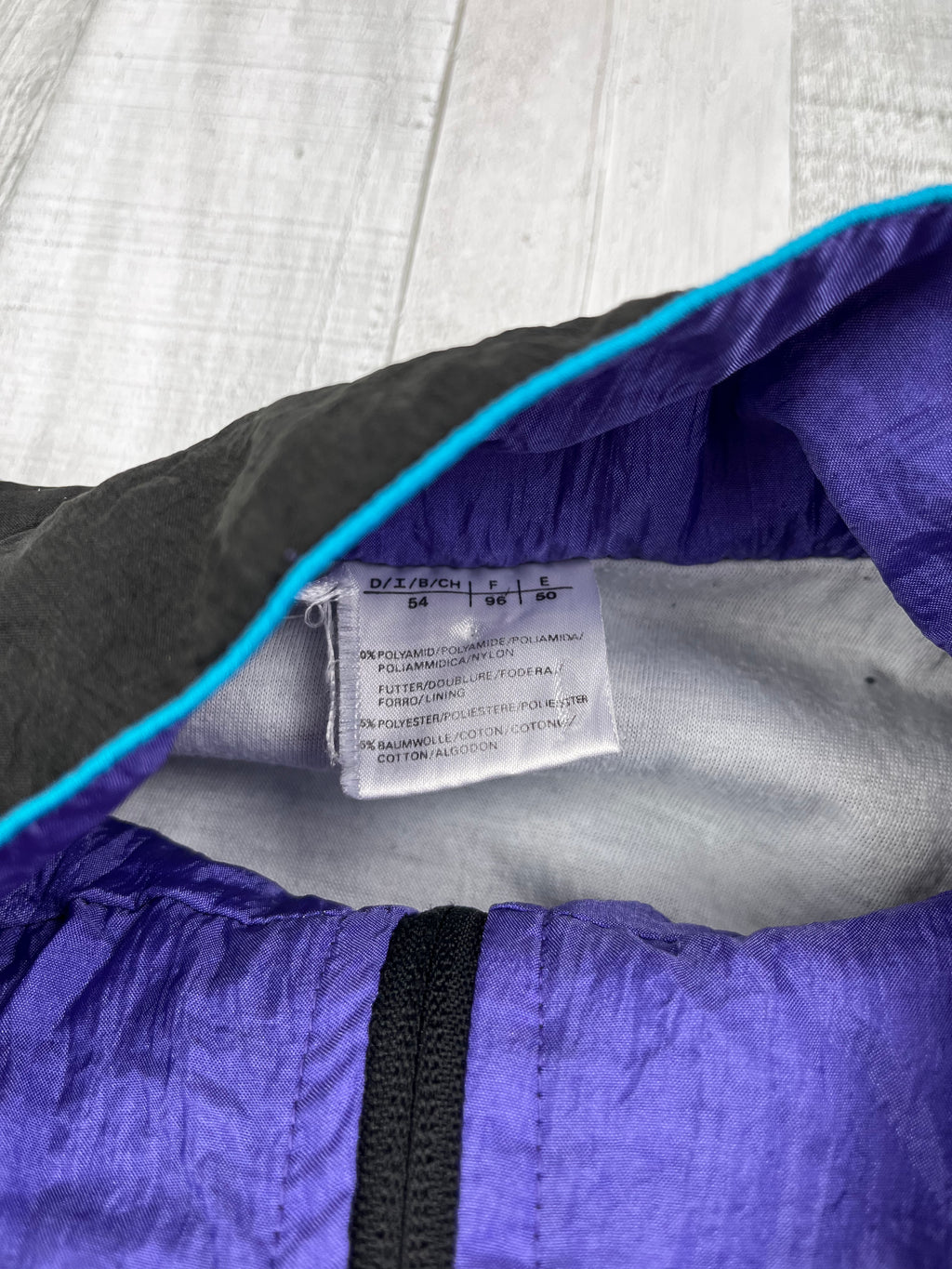 Vintage Tainingsanzug 90s Schwarz Lila Türkis XXL