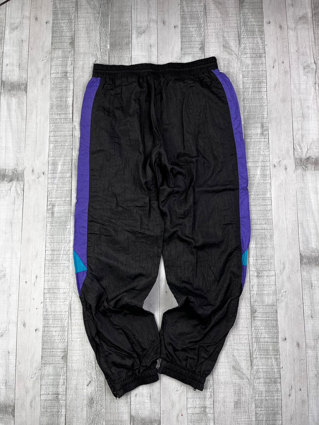 Vintage Tainingsanzug 90s Schwarz Lila Türkis XXL
