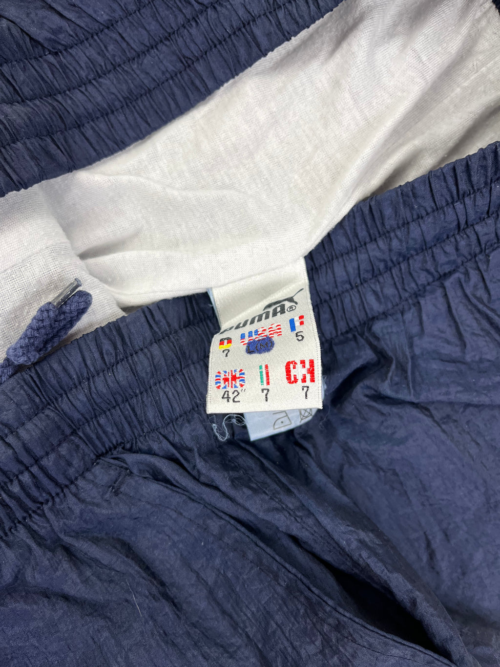 Puma Vintage Trainingsanzug 90s Dunkelblau Weiß Türkis S