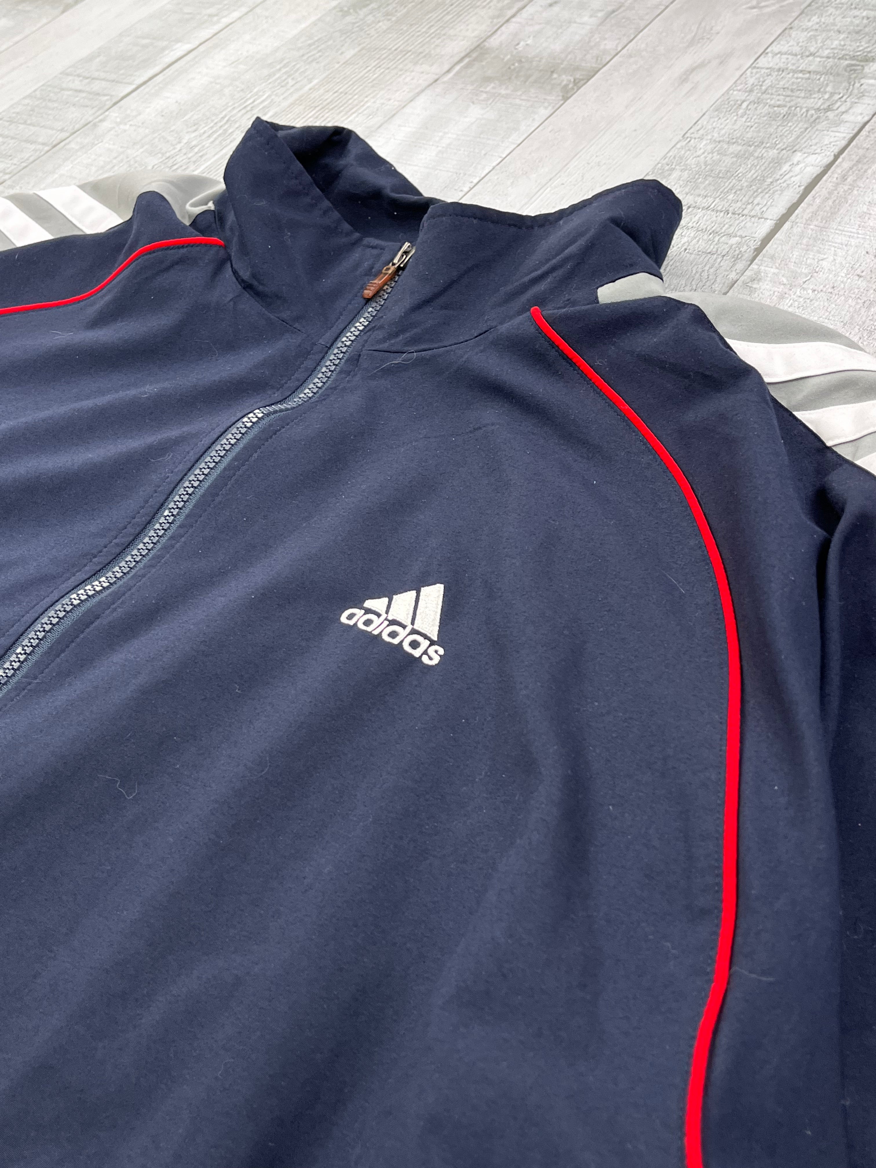 Adidas Vintage Trainingsjacke Dunkelblau Grau XXL