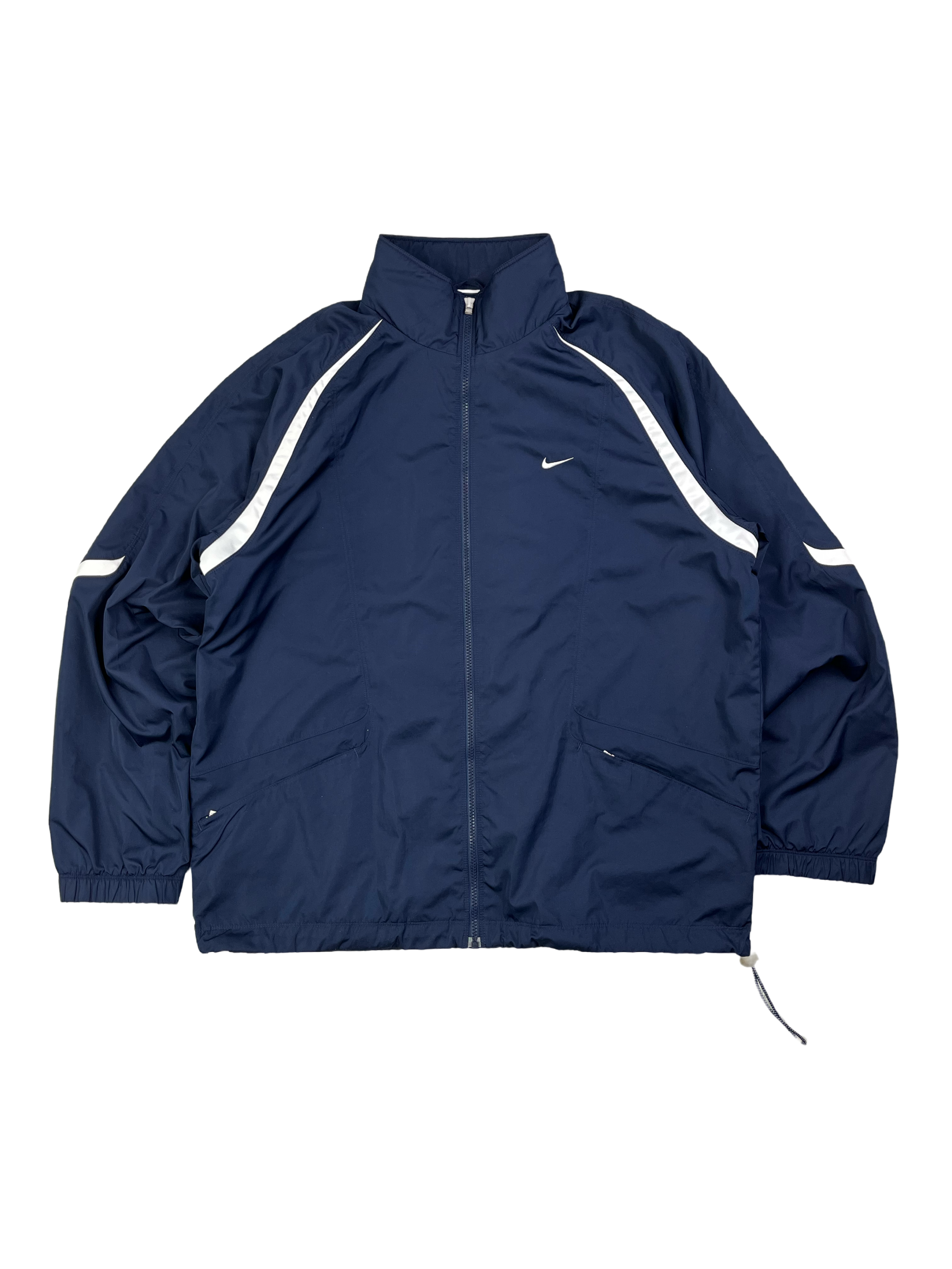 Nike Vintage Trainingsjacke Y2K Marineblau Weiß XL