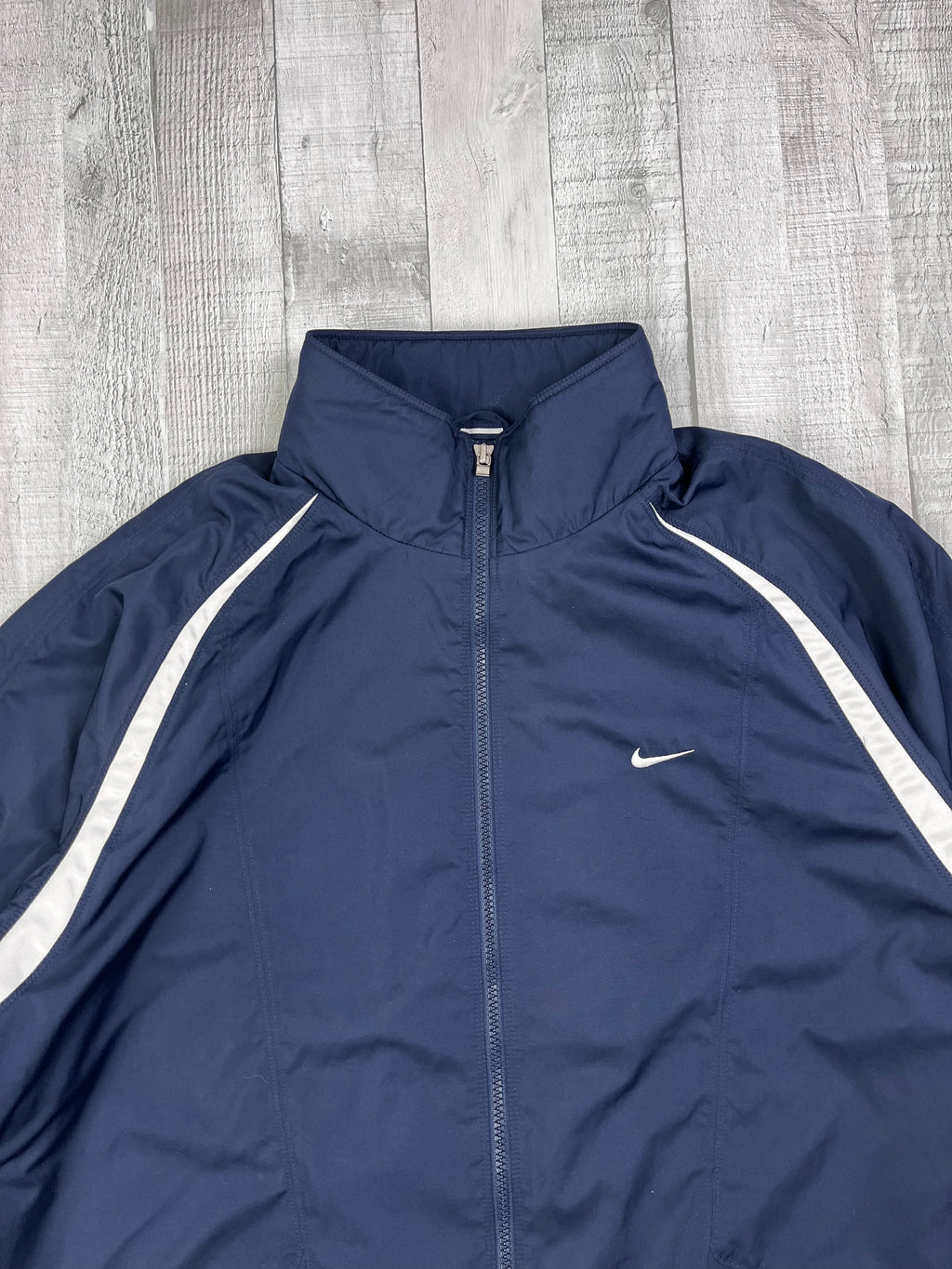 Nike Vintage Trainingsjacke Y2K Marineblau Weiß XL