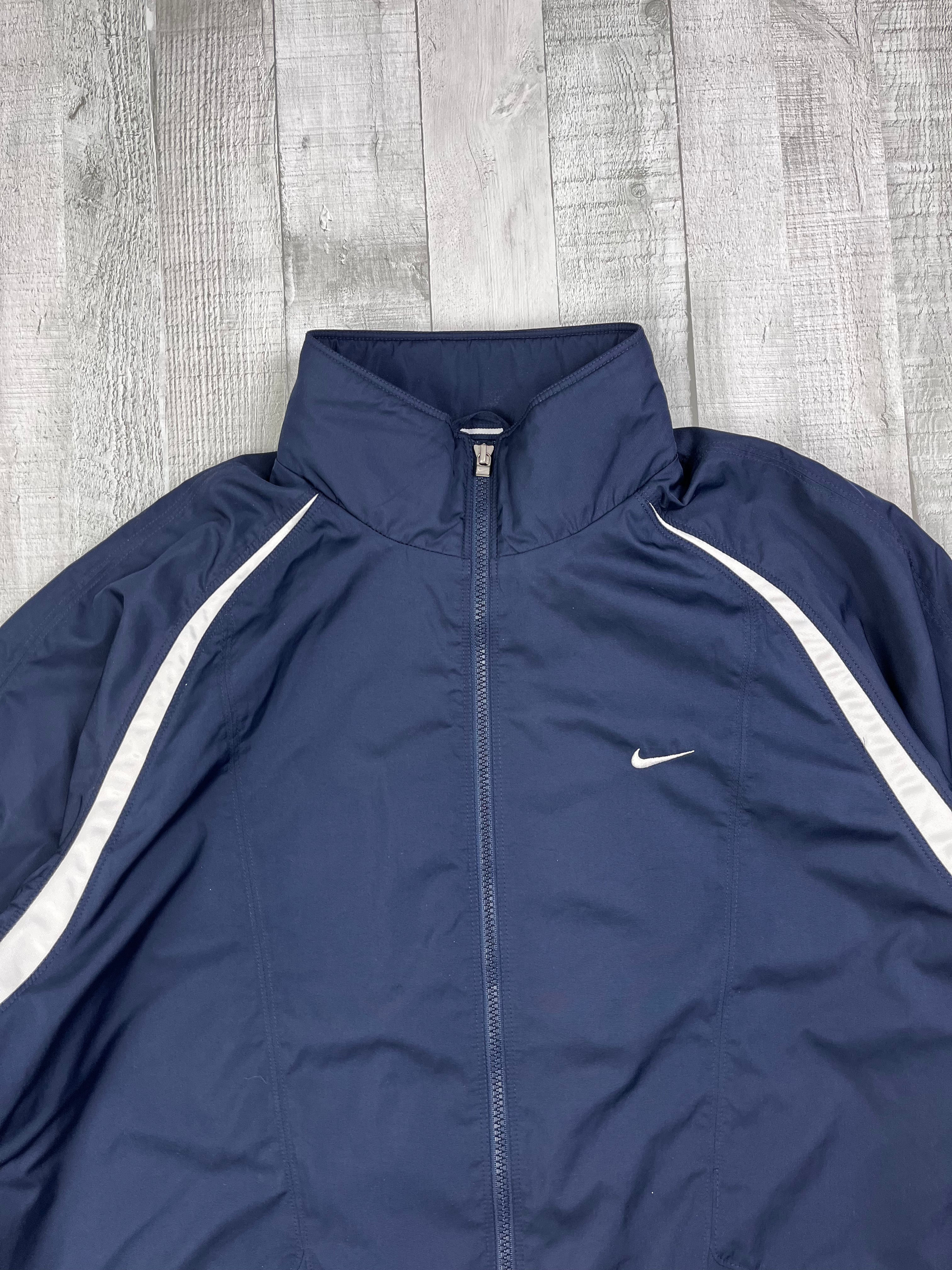 Nike Vintage Trainingsjacke Y2K Marineblau Weiß XL
