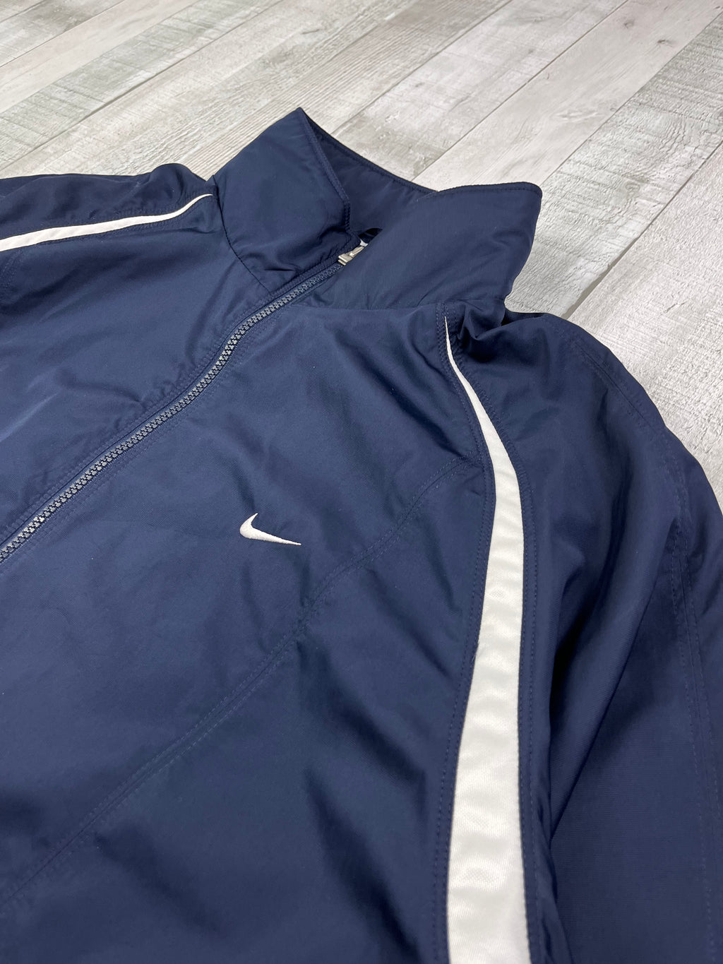 Nike Vintage Trainingsjacke Y2K Marineblau Weiß XL