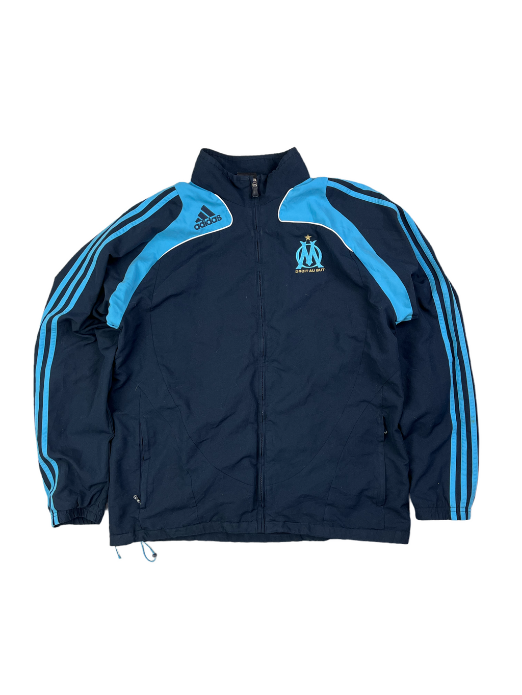 Adidas Vintage Olympique Marseille Trainingsjacke Dunkelblau Hellblau L