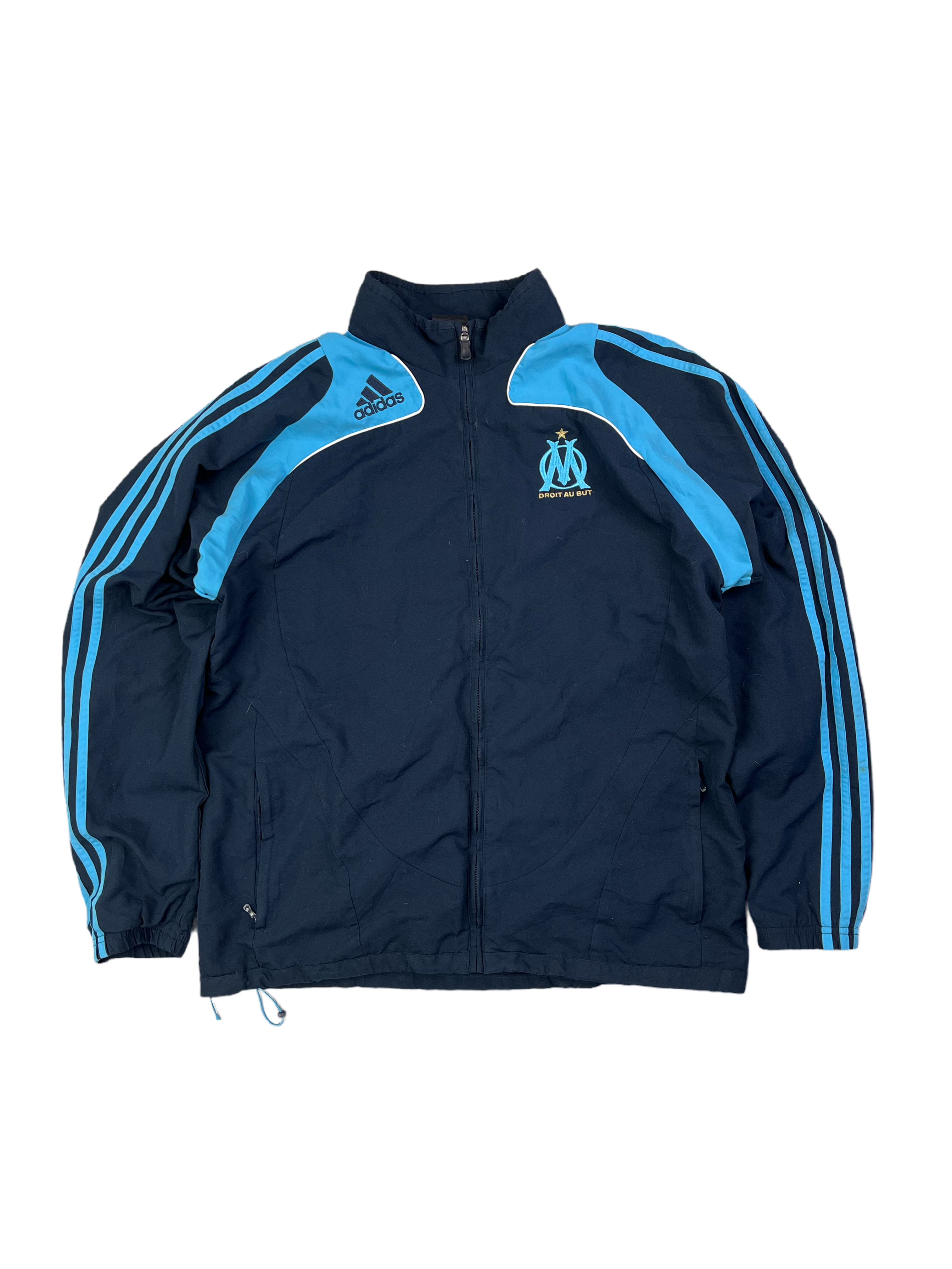 Adidas Vintage Olympique Marseille Trainingsjacke Dunkelblau Hellblau L