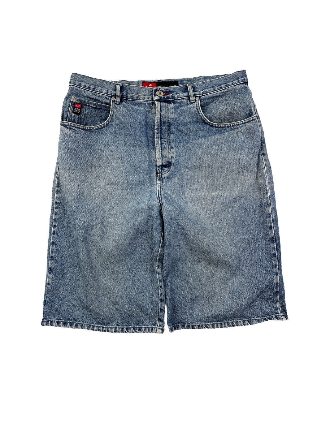 Steve Smith Vintage Jeans Shorts Blau Rot XL