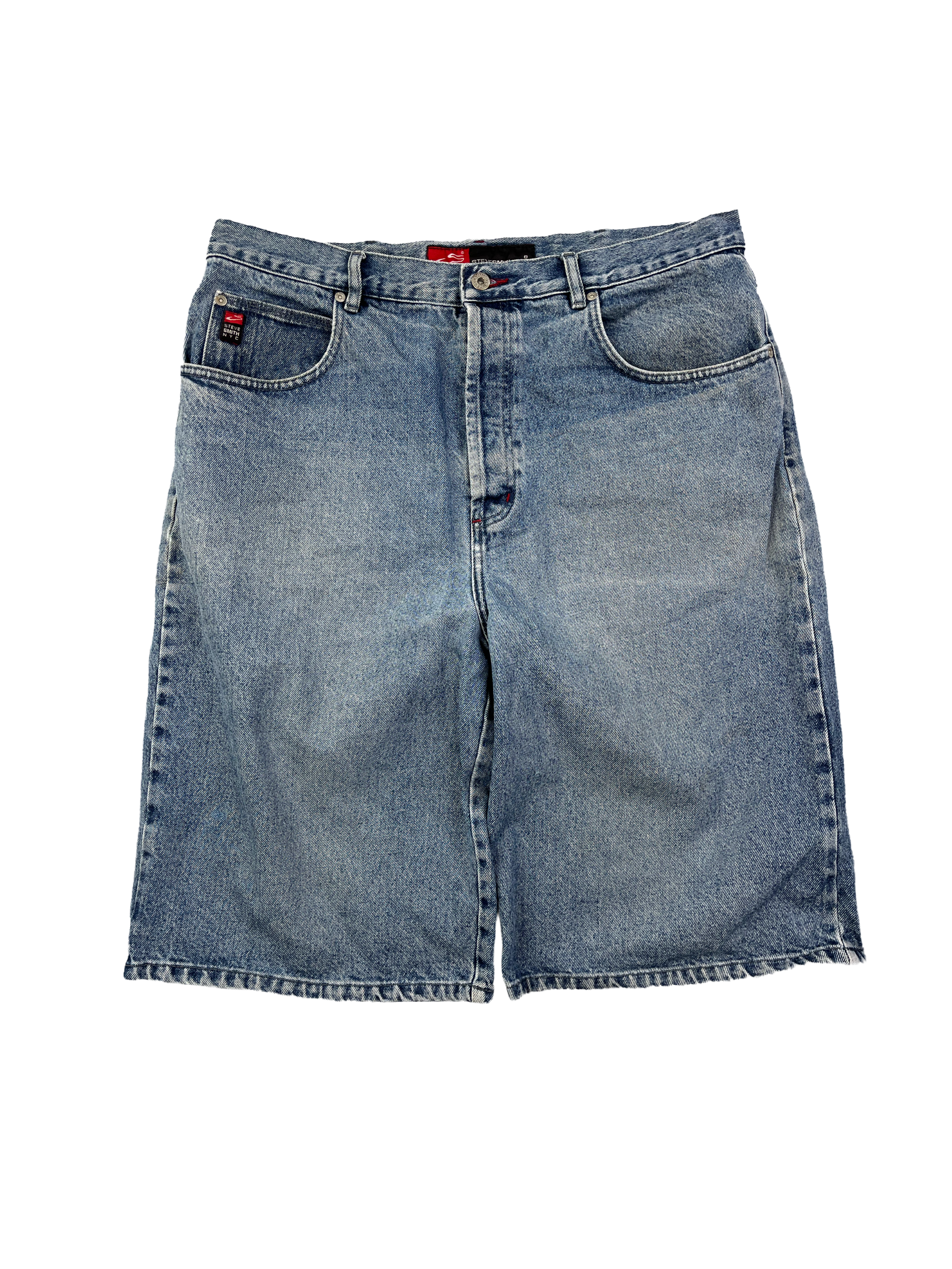 Steve Smith Vintage Jeans Shorts Blau Rot XL