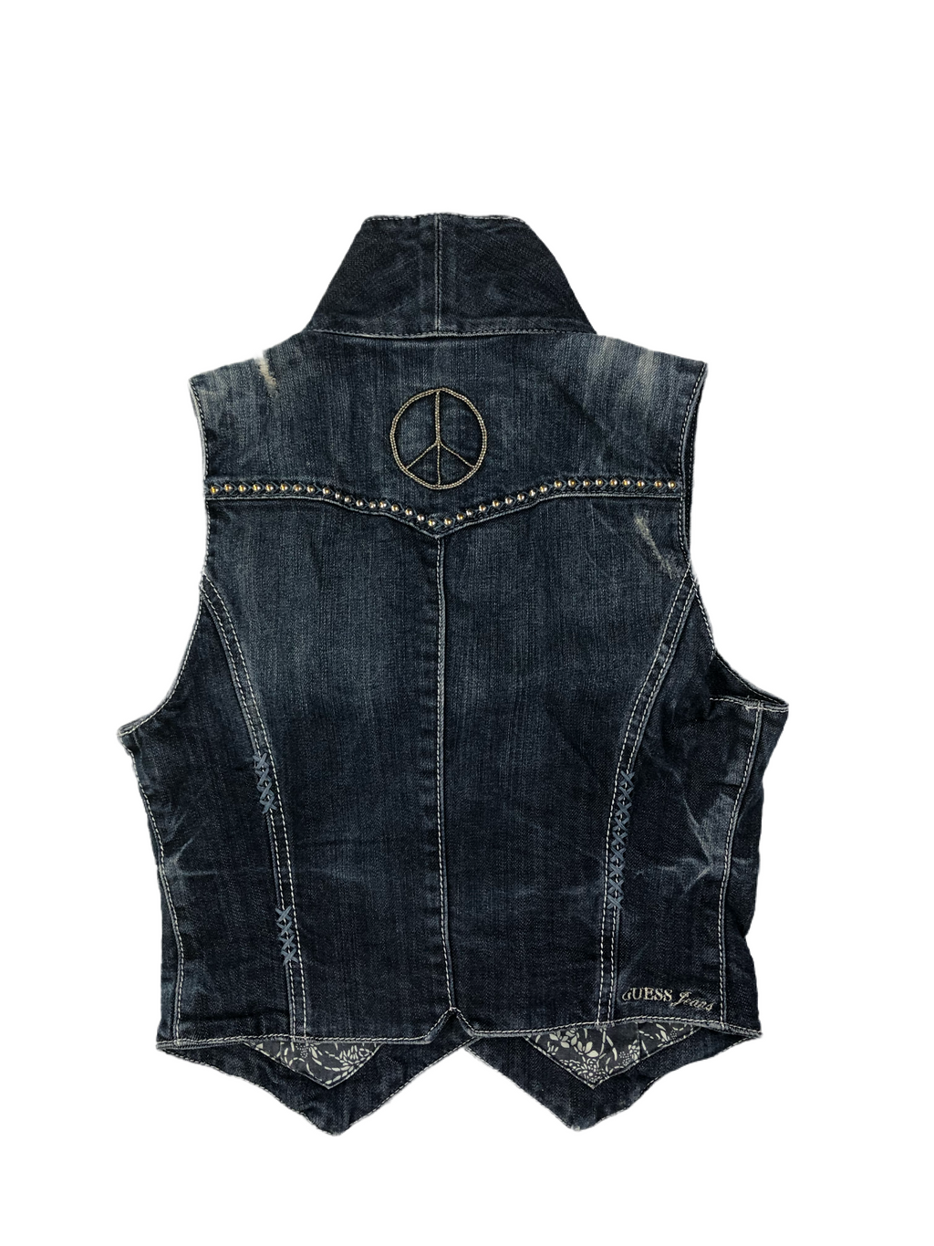 Guess Vintage Damen Set Weste + Jeans 00s Dunkelblau S