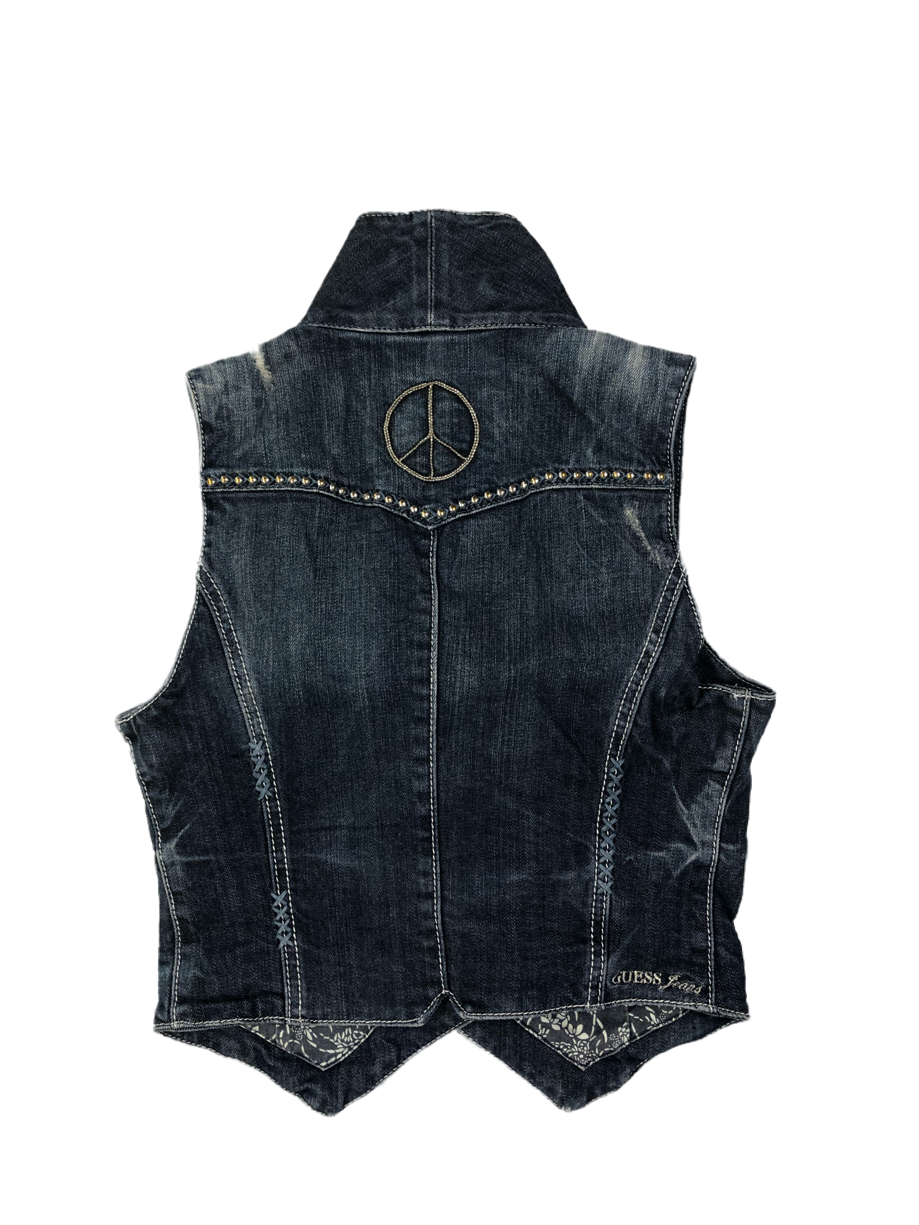 Guess Vintage Damen Set Weste + Jeans 00s Dunkelblau S