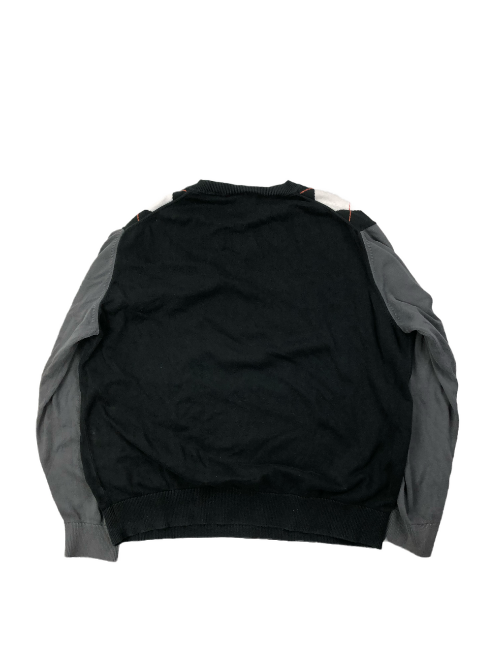 Lacoste Feinstrick Pullover V Ausschnitt Schwarz Grau L