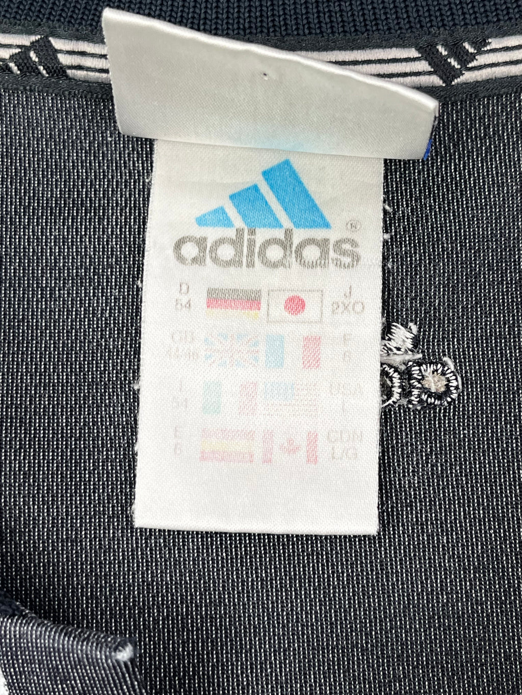 Adidas Vintage Poloshirt Sport 90s Grau Schwarz L