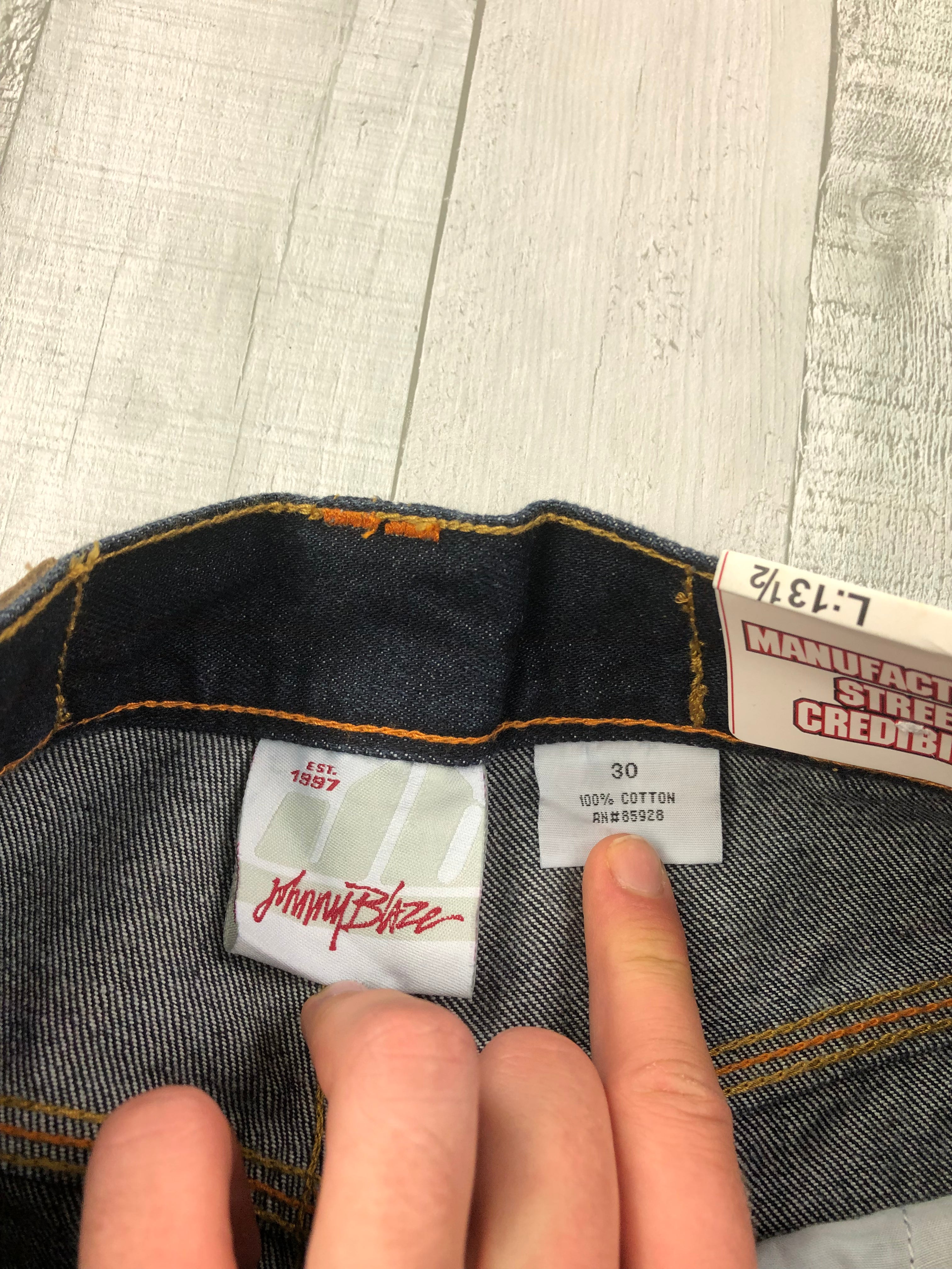 Johnny Blaze Vintage Jeans Shorts Baggy Dunkelblau S