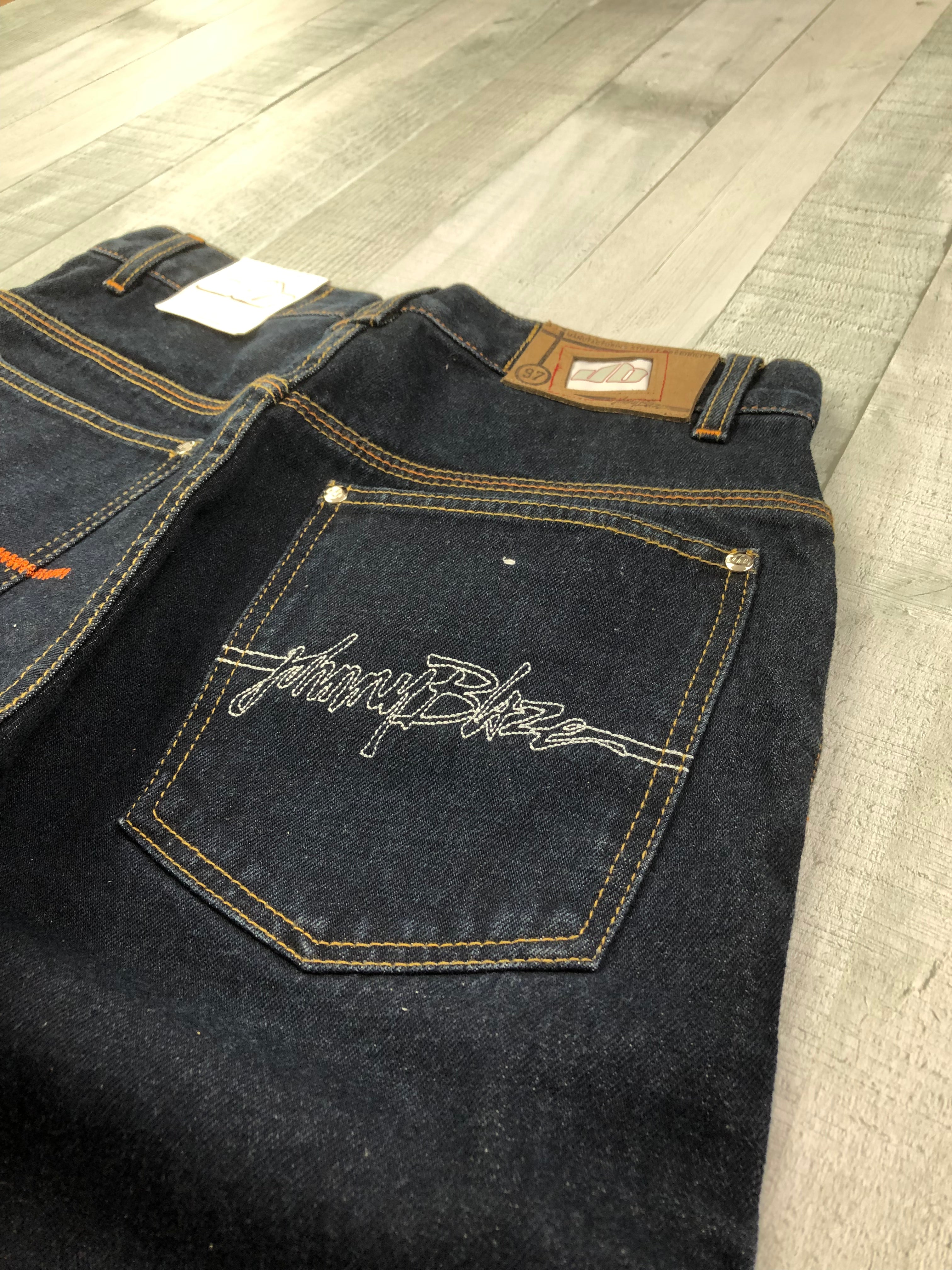 Johnny Blaze Vintage Jeans Shorts Baggy Dunkelblau S