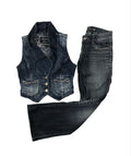 Guess Vintage Damen Set Weste + Jeans 00s Dunkelblau S