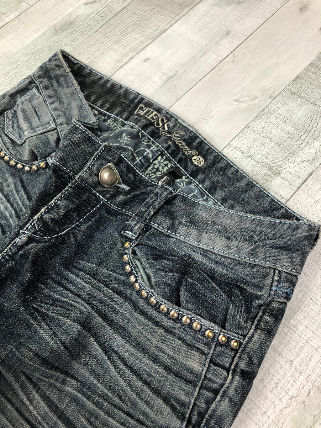 Guess Vintage Damen Set Weste + Jeans 00s Dunkelblau S