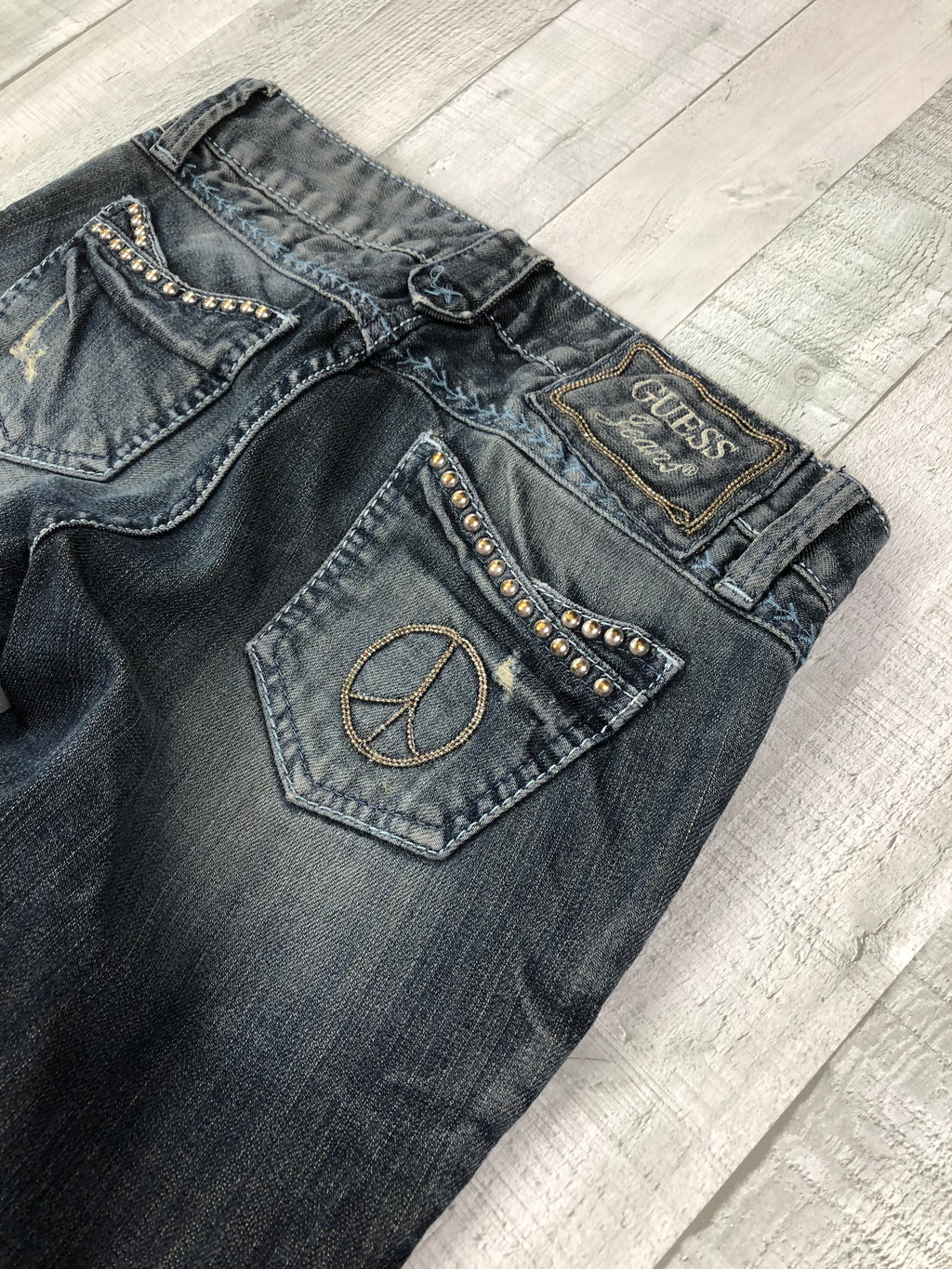 Guess Vintage Damen Set Weste + Jeans 00s Dunkelblau S