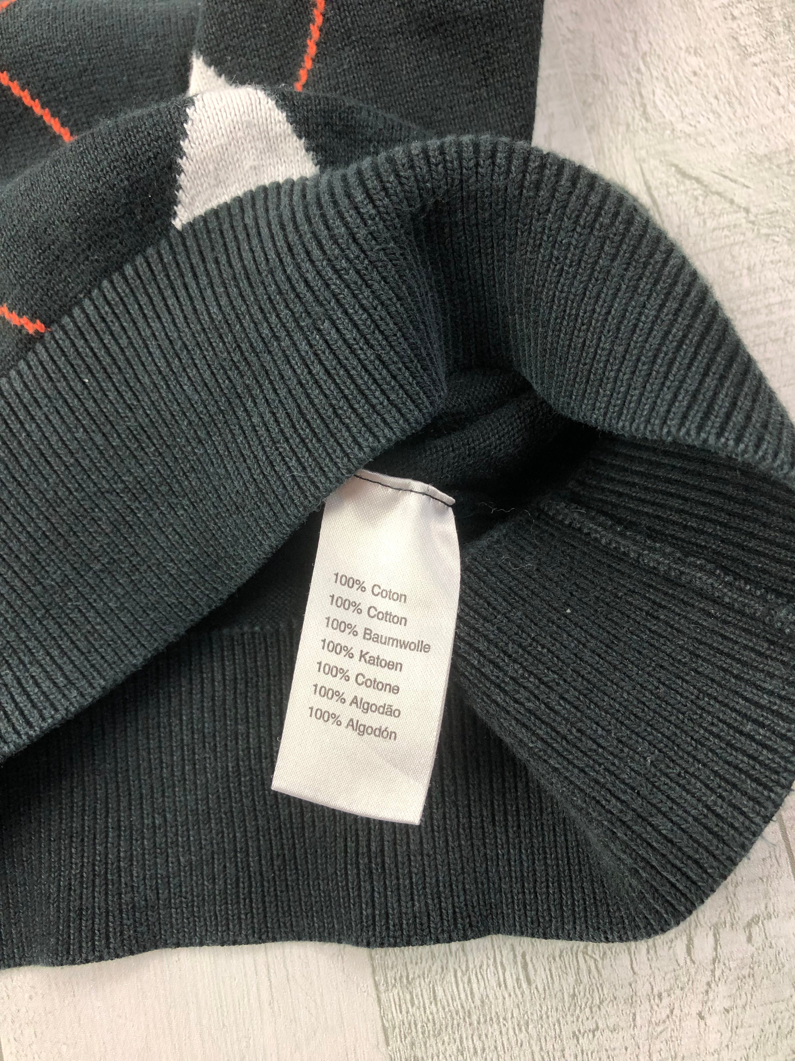 Lacoste Feinstrick Pullover V Ausschnitt Schwarz Grau L