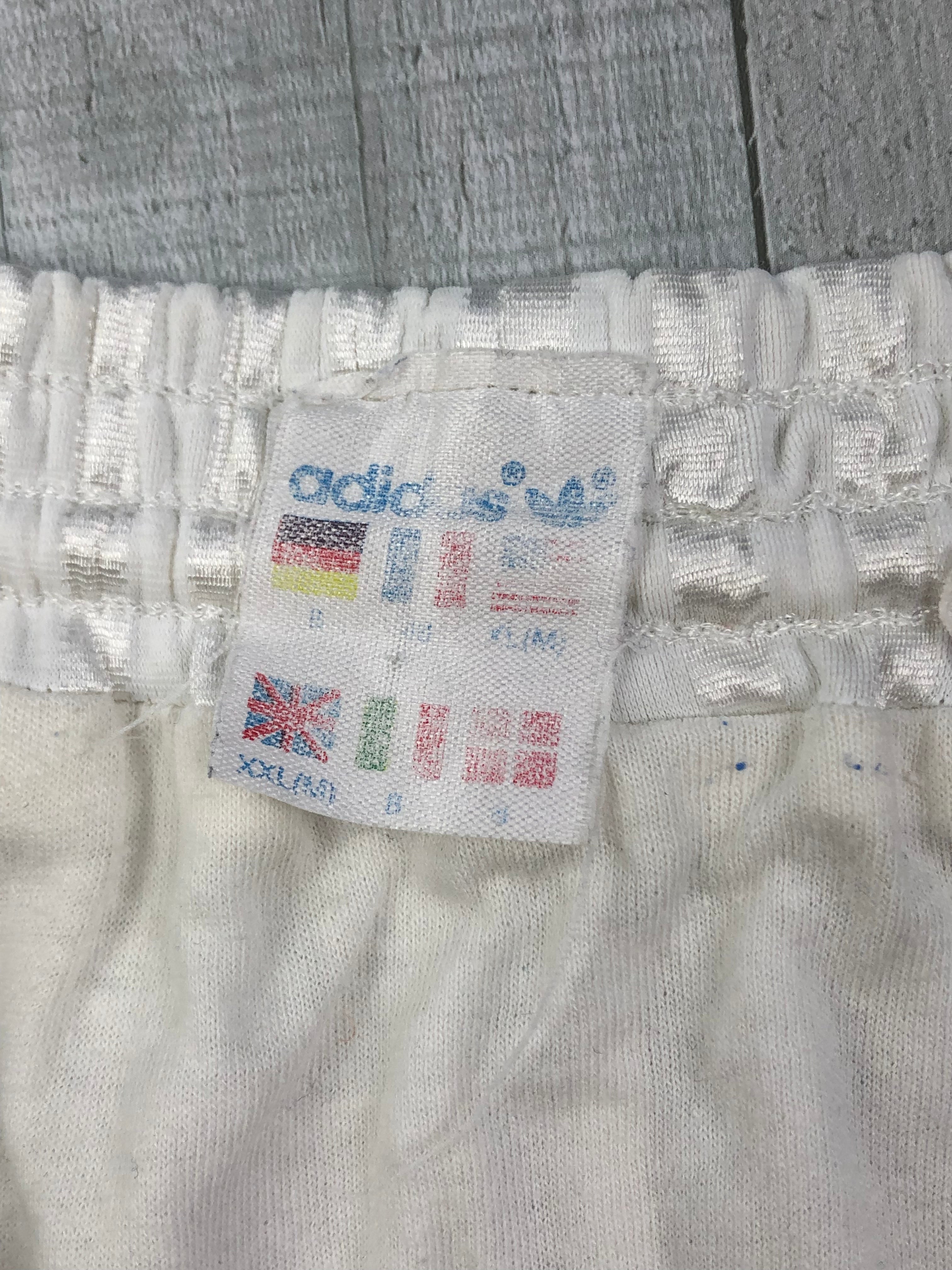 Adidas Vintage Sporthose Sommer 80s Weiß Blau M