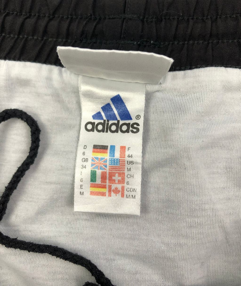 Adidas Vintage Sporthose Kurz 90s Schwarz Weiß Gelb M