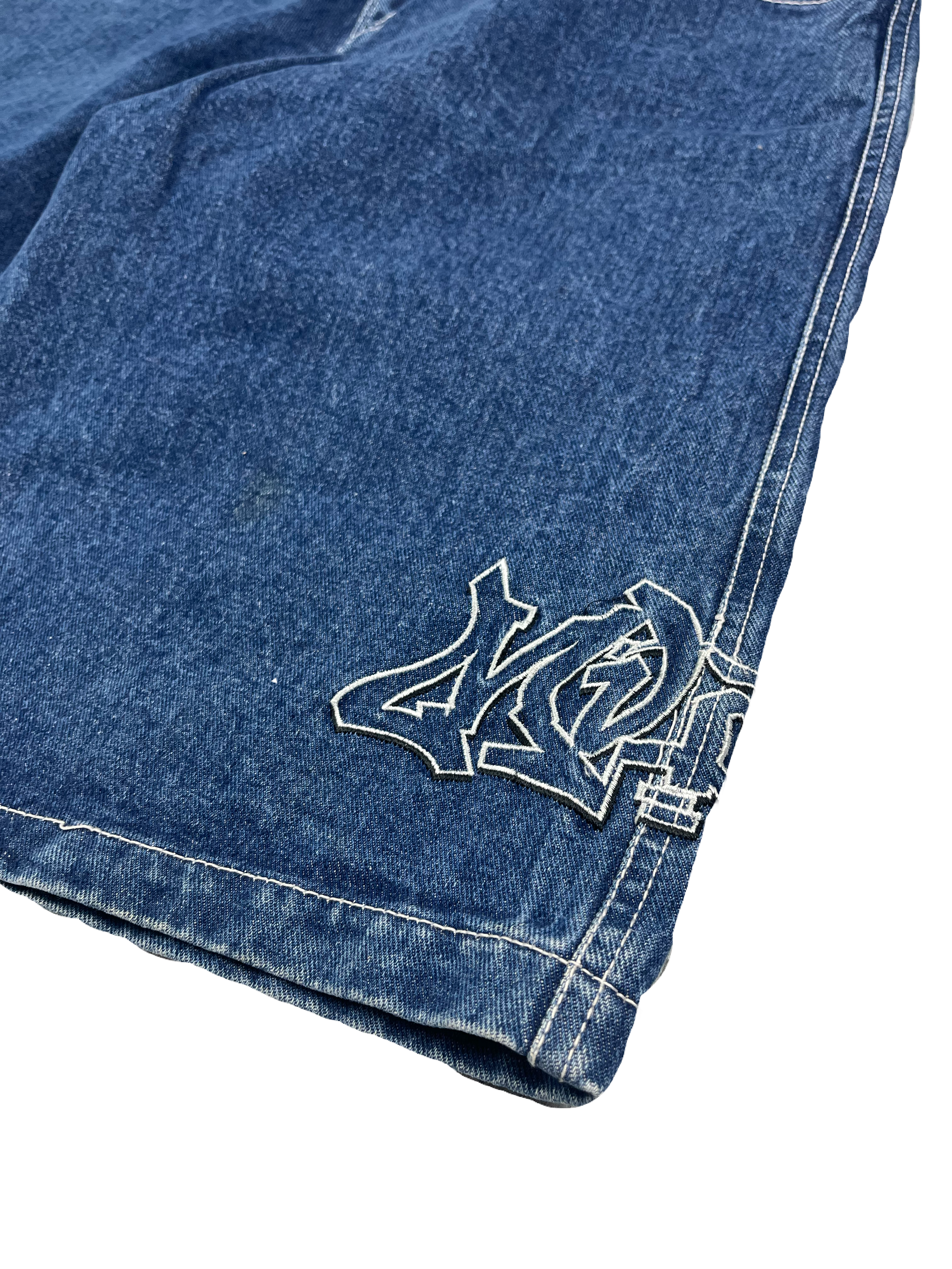 Sir Benni Miles Vintage Jeans Shorts Bestickt 90s Dunkelblau S