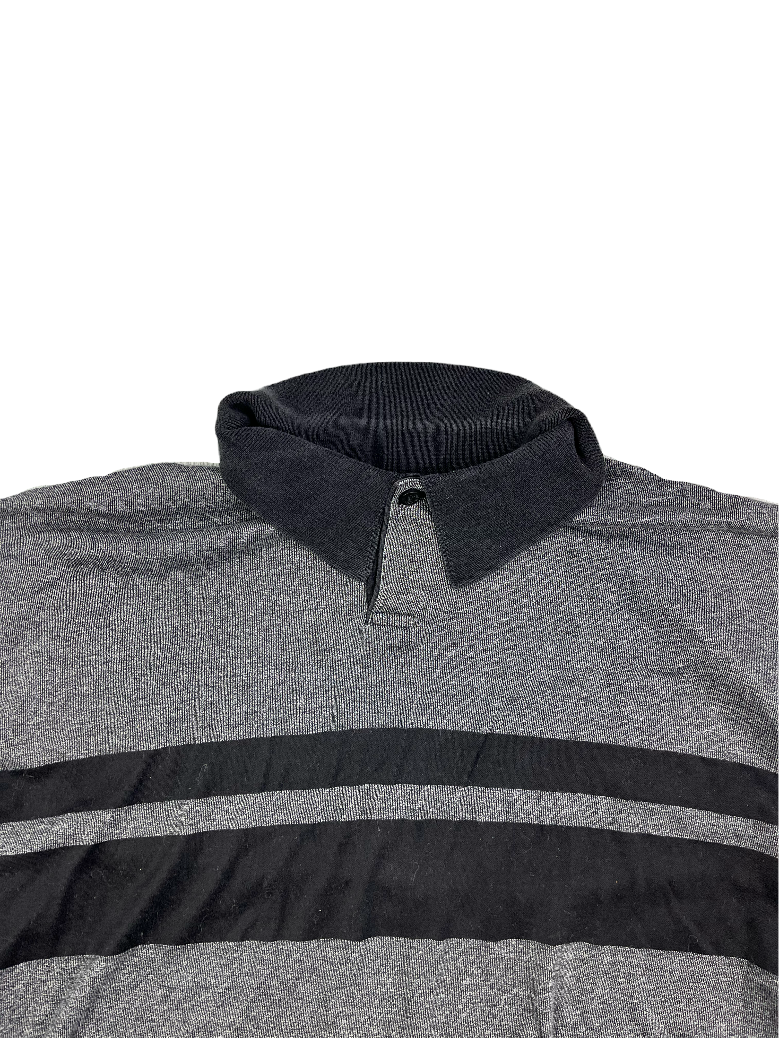Carlo Colucci Poloshirt Grau Schwarz XXL
