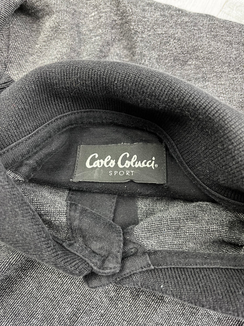 Carlo Colucci Poloshirt Grau Schwarz XXL