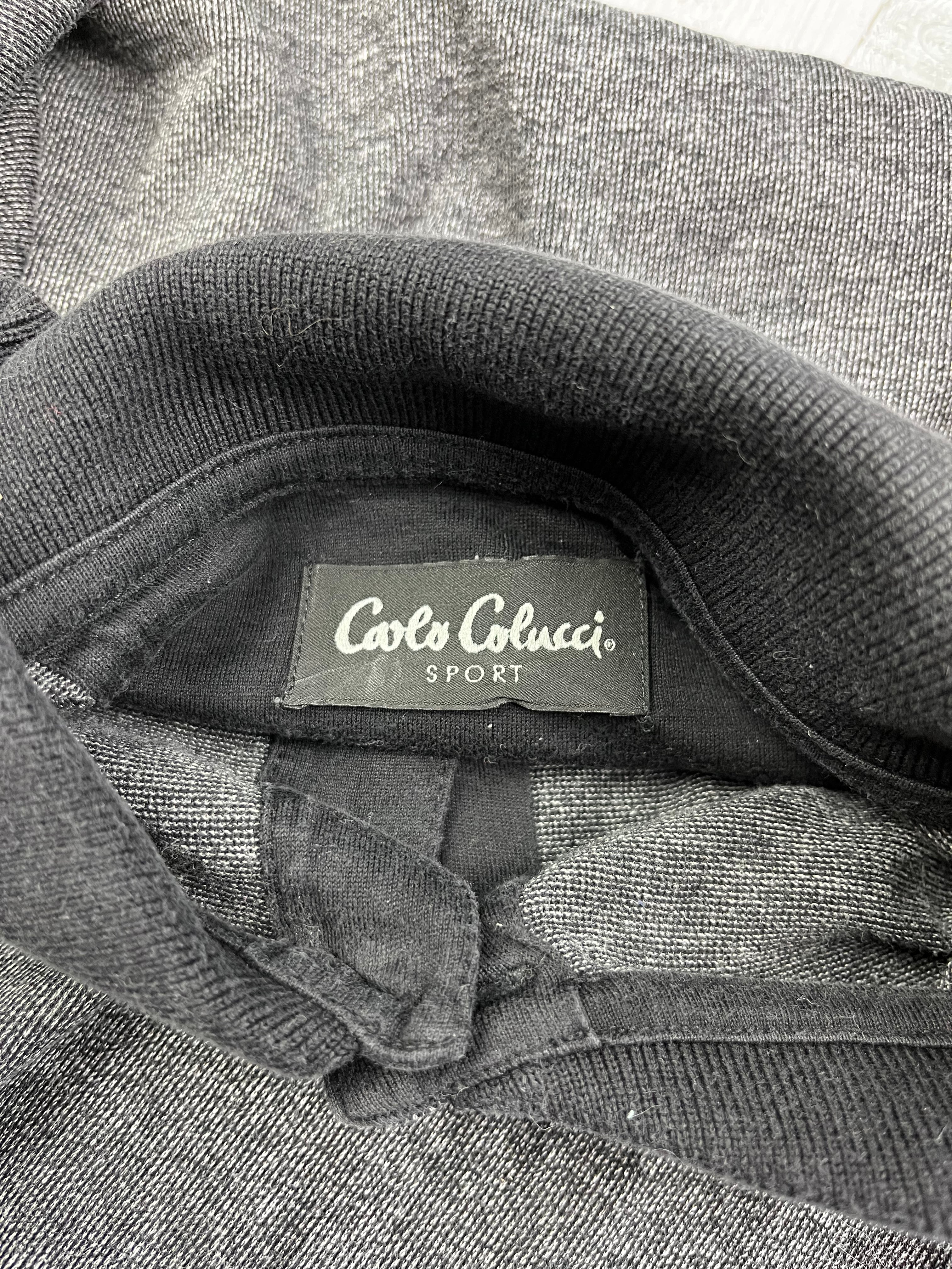 Carlo Colucci Poloshirt Grau Schwarz XXL