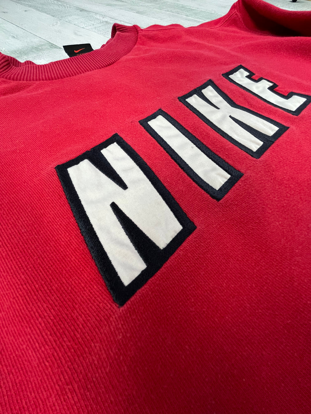 Nike Vintage Sweater Spellout 00s Rot L