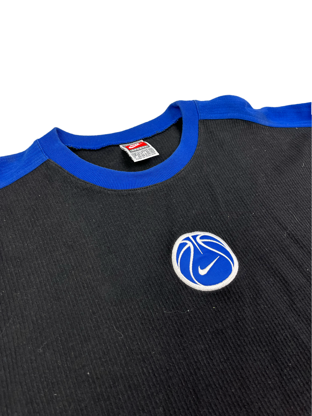 Nike Vintage Sweater Bestickt Basketball 90s  Schwarz Blau XL