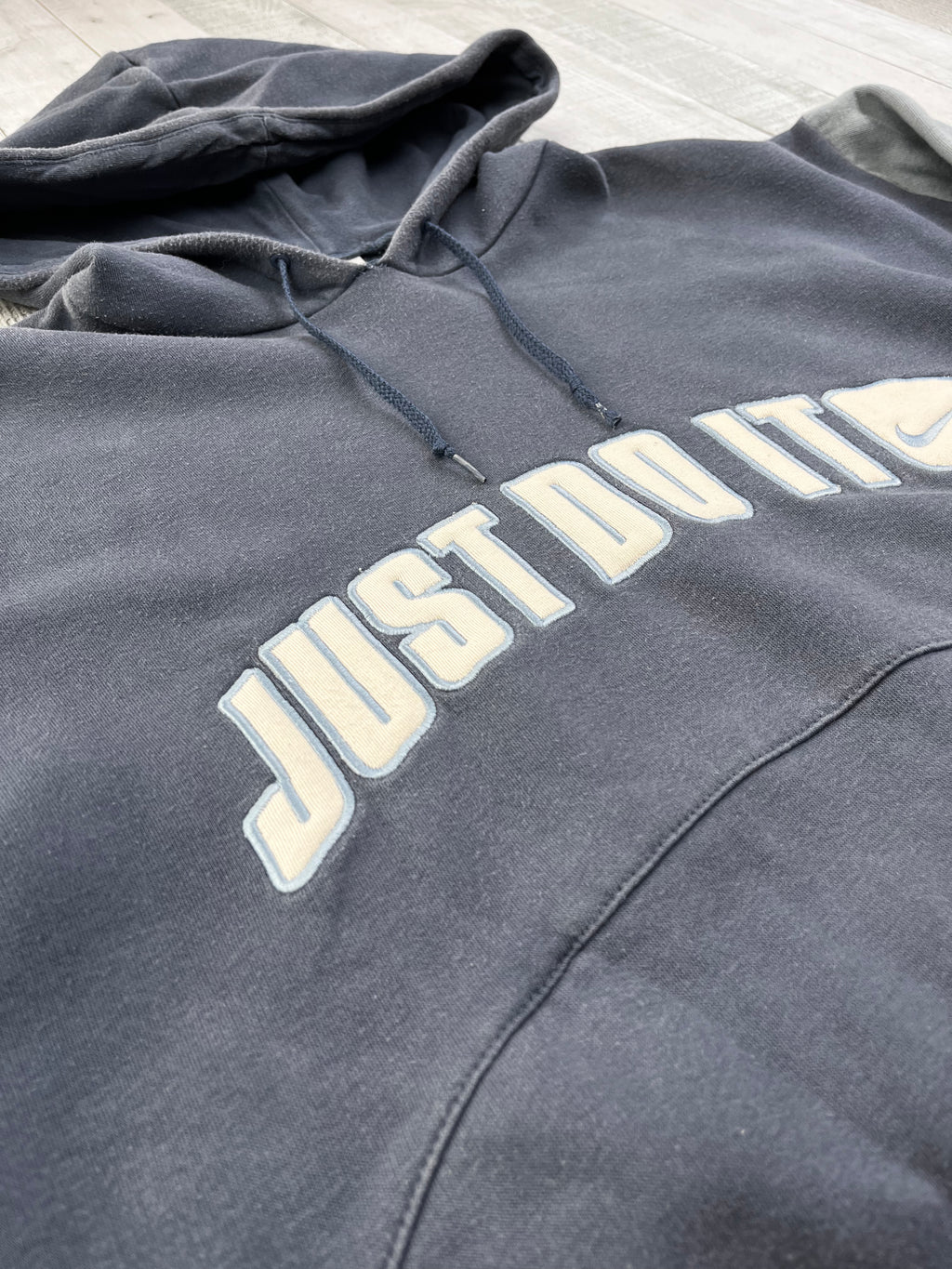 Nike Vintage Hoodie Just Do It Y2K Blau Dunkelblau L