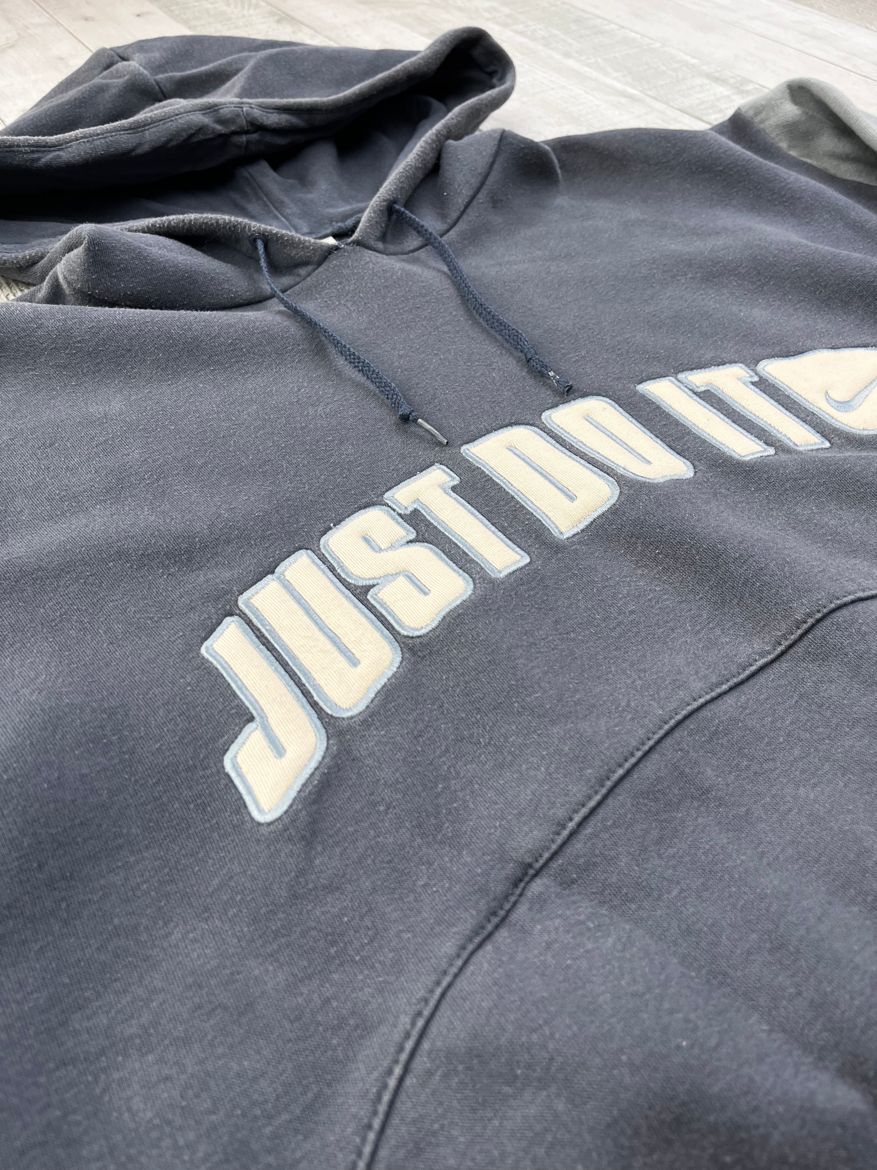 Nike Vintage Hoodie Just Do It Y2K Blau Dunkelblau L