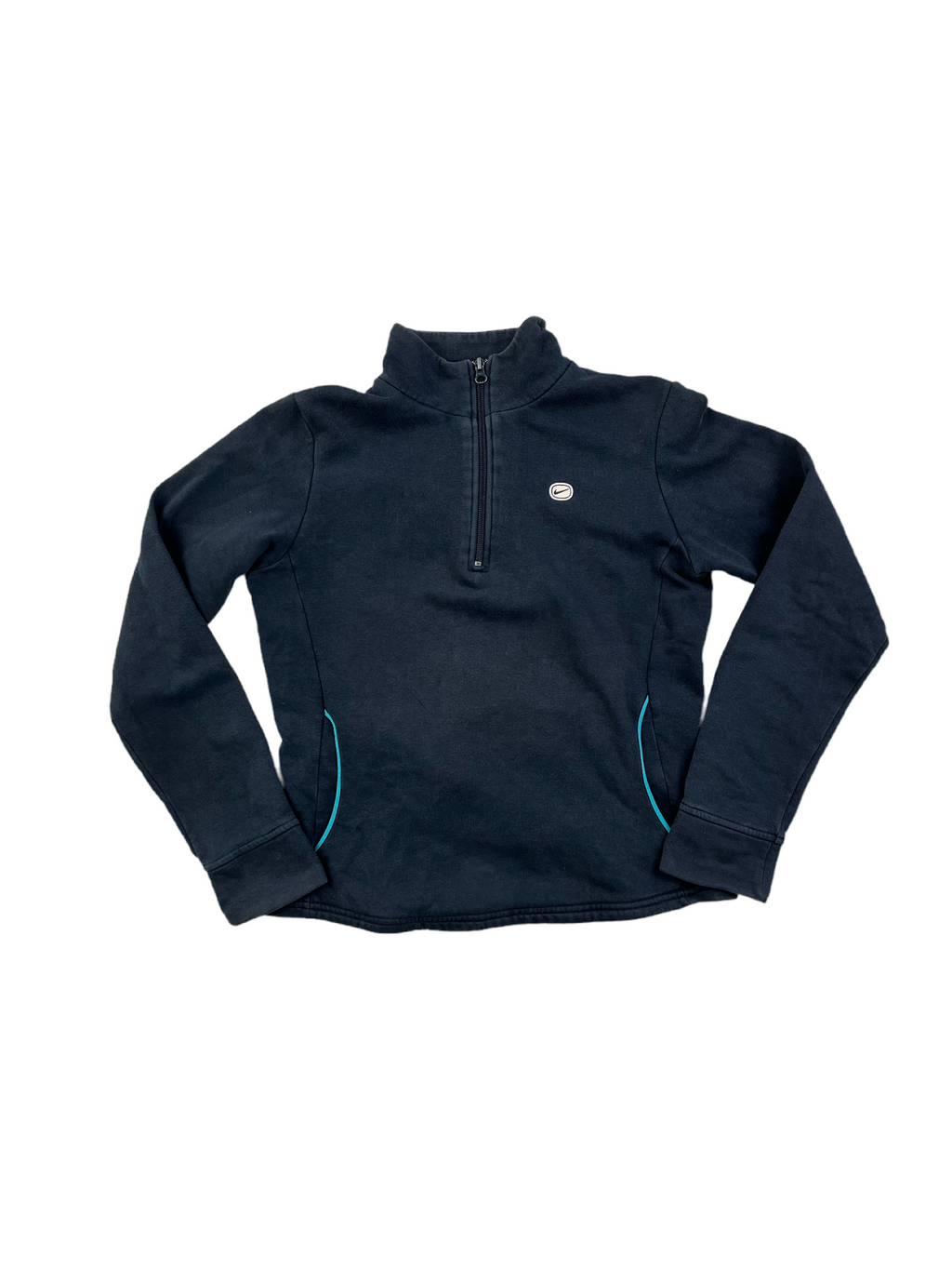 Nike Vintage Damen Pullover Zip Y2K Dunkelblau L