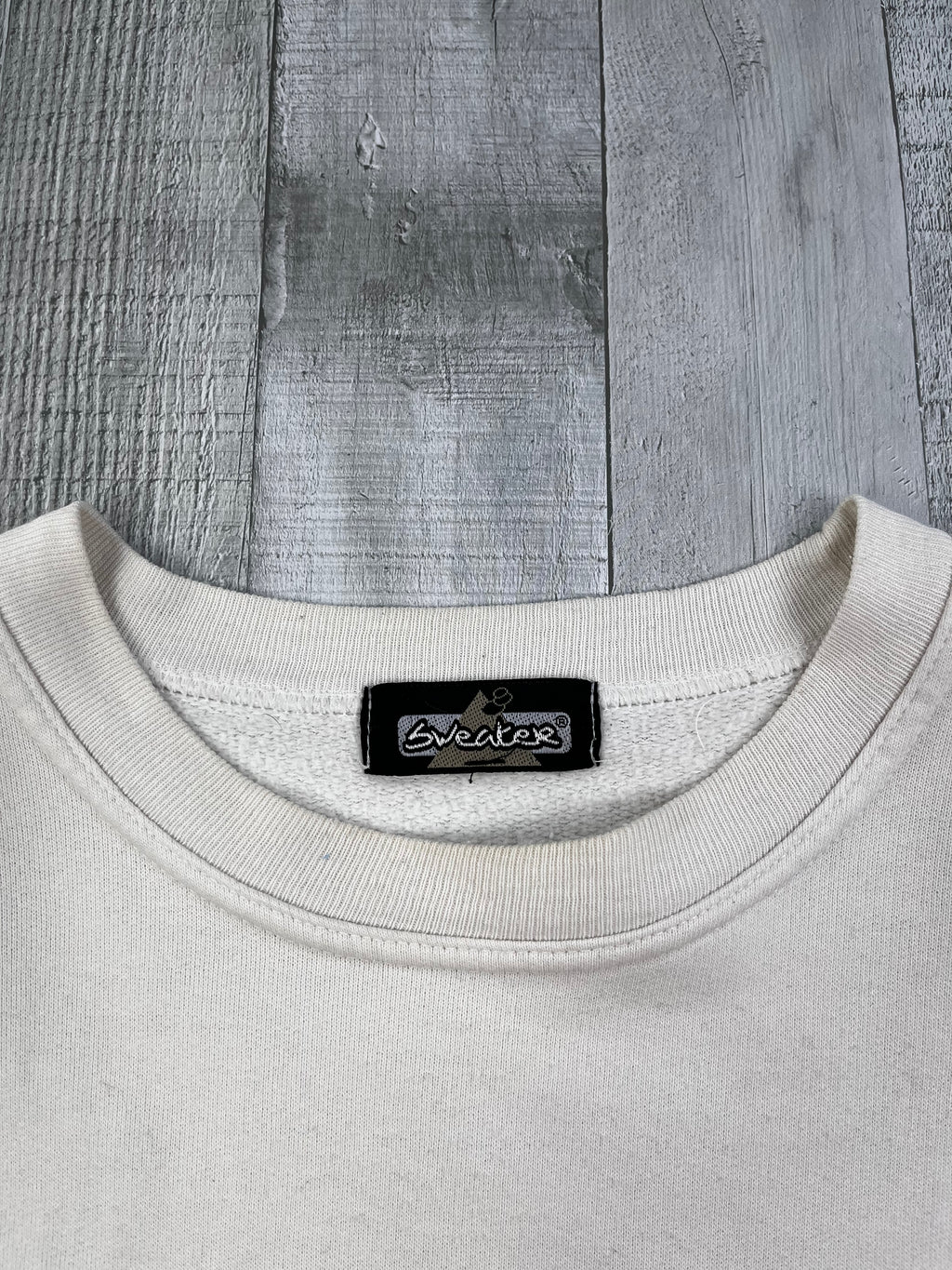 Vintage Sweater Bulldogge Bestickt 00s Weiß M