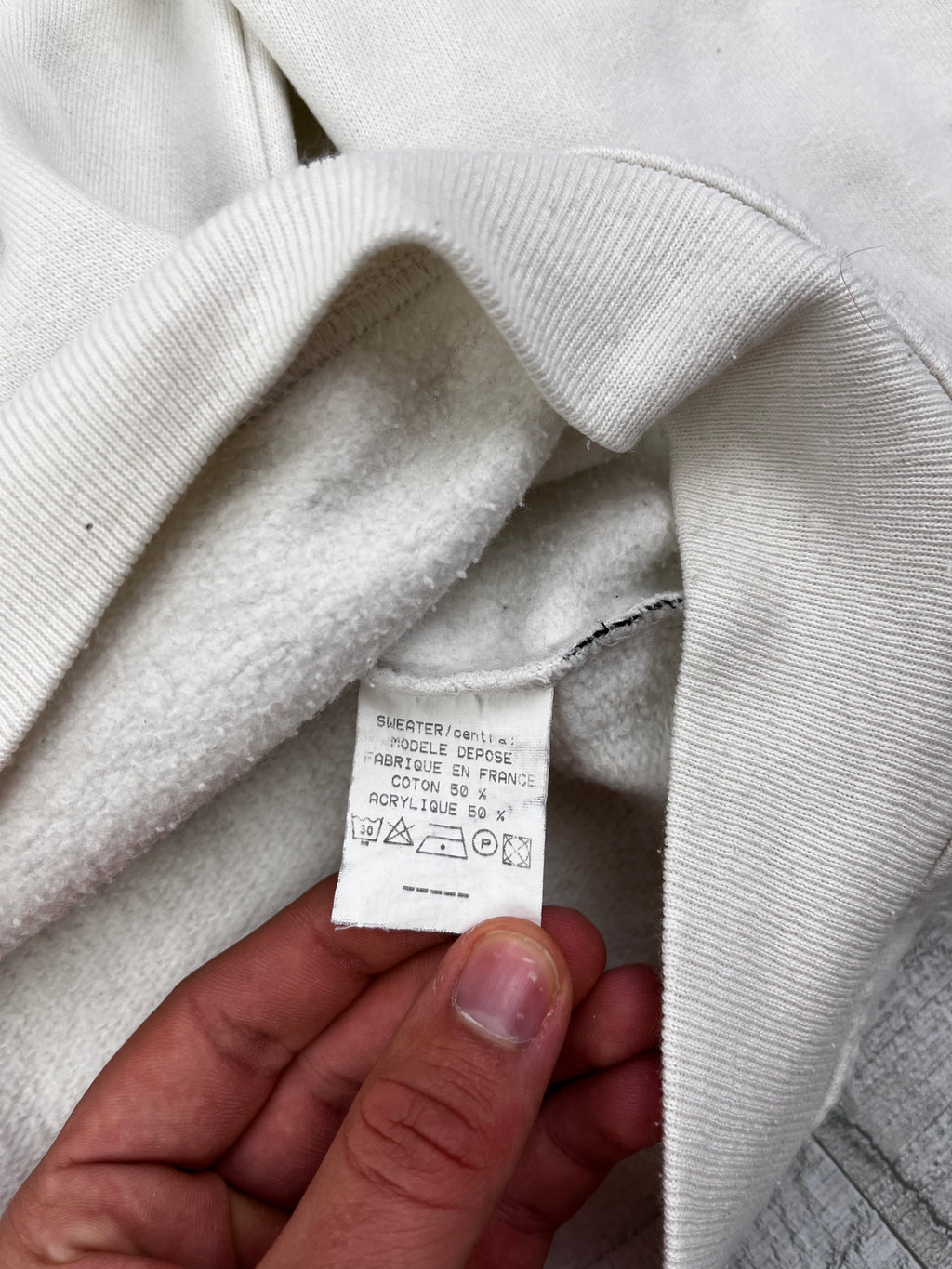 Vintage Sweater Bulldogge Bestickt 00s Weiß M