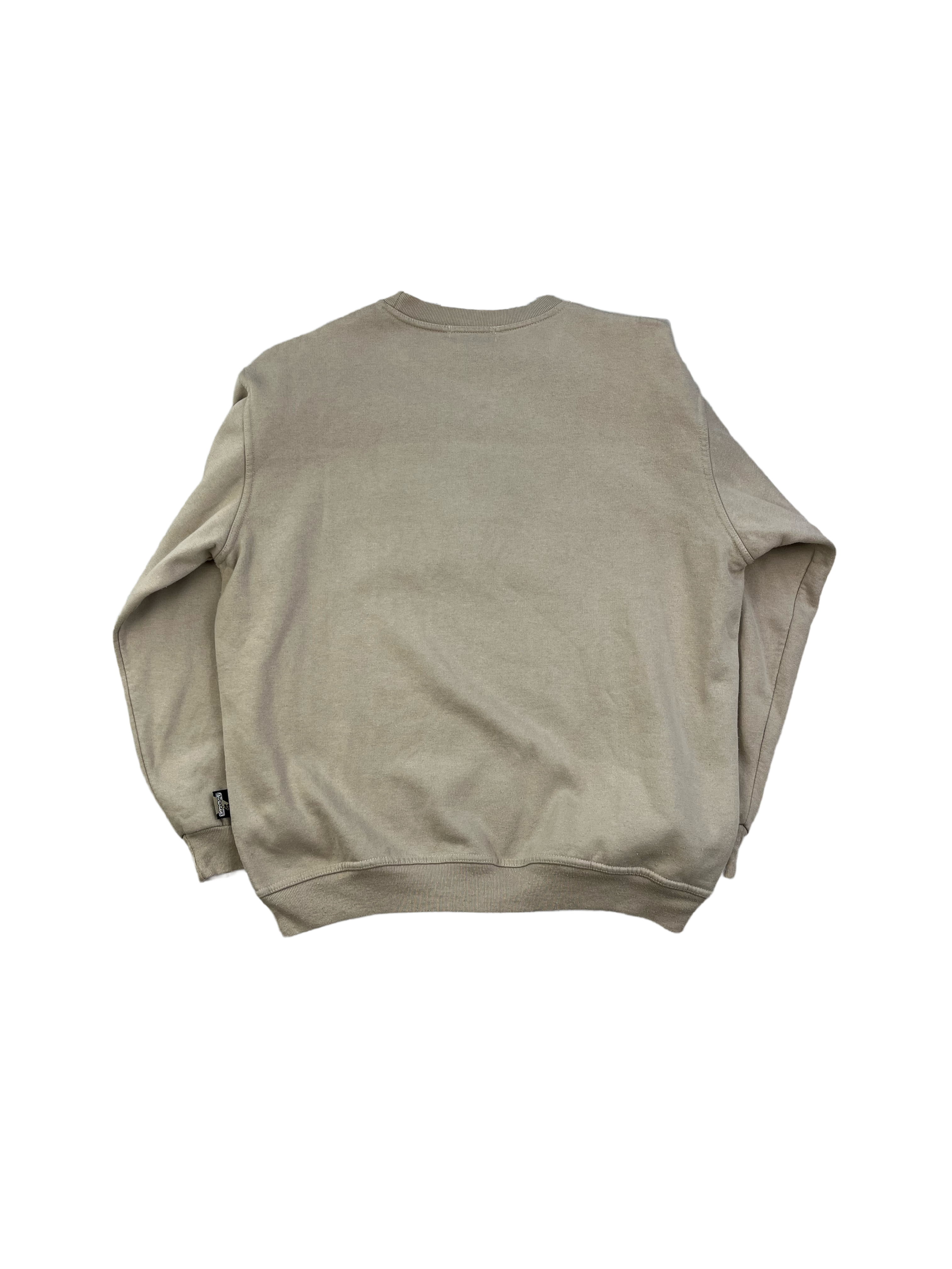 Vintage Sweater Bulldog Bestickt 90s Beige M