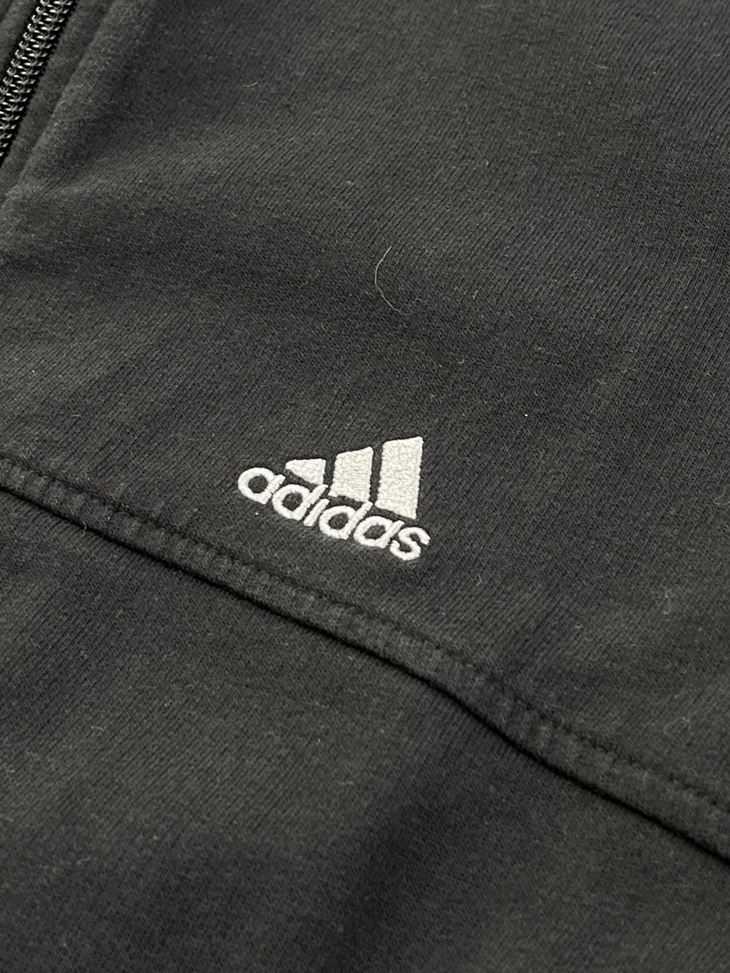 Adidas Vintage Pullover Zip Y2K 2000s Schwarz M
